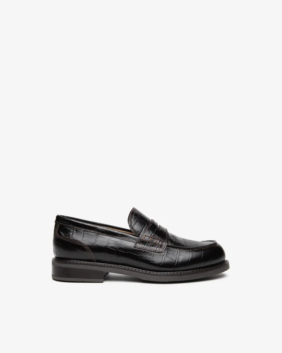 Nerogiardini Mocassins Femme Cuir Effet Croco Semelle Caoutchouc