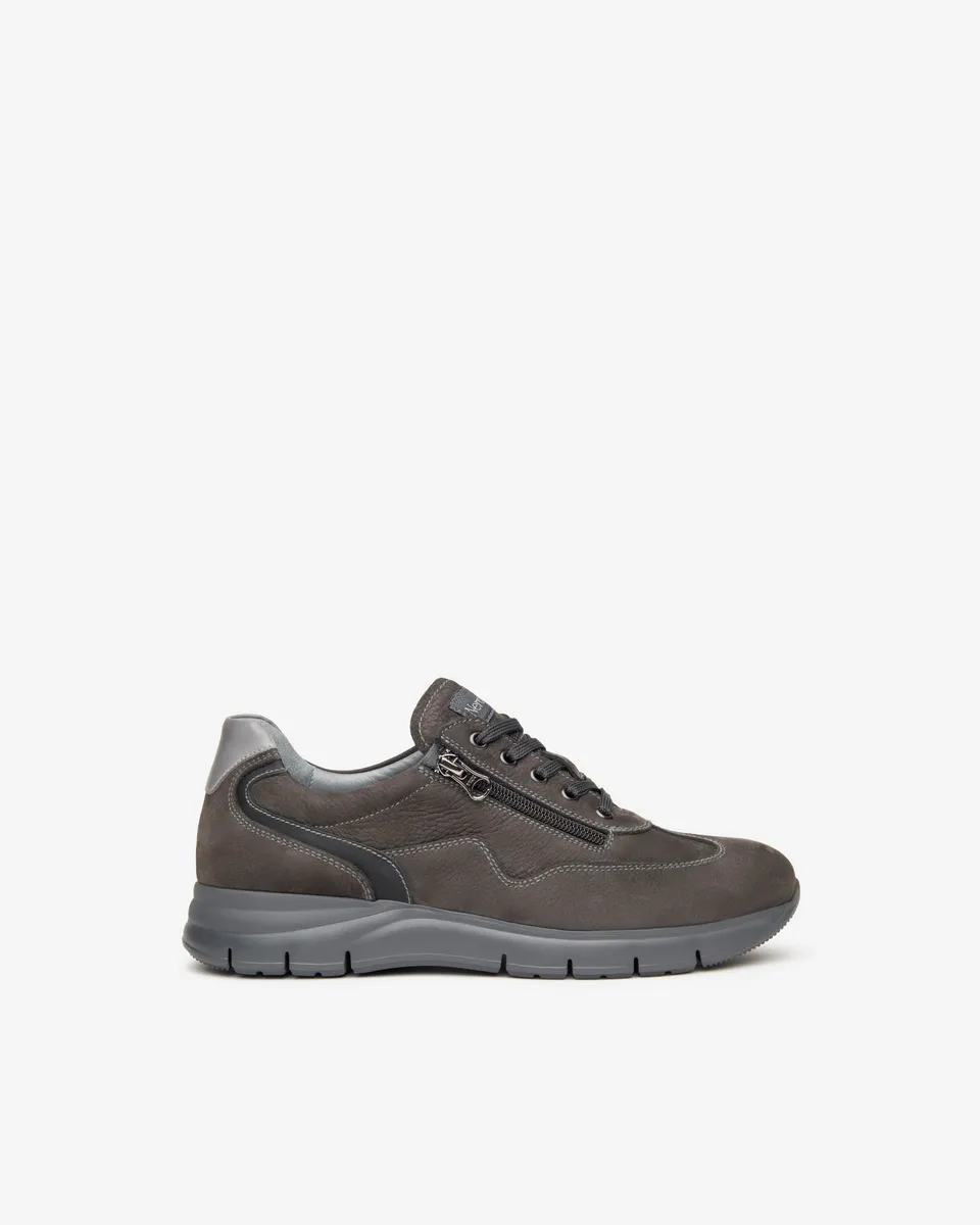 NeroGiardini Sneakers Basket Cuir Homme Nubuck Zip
