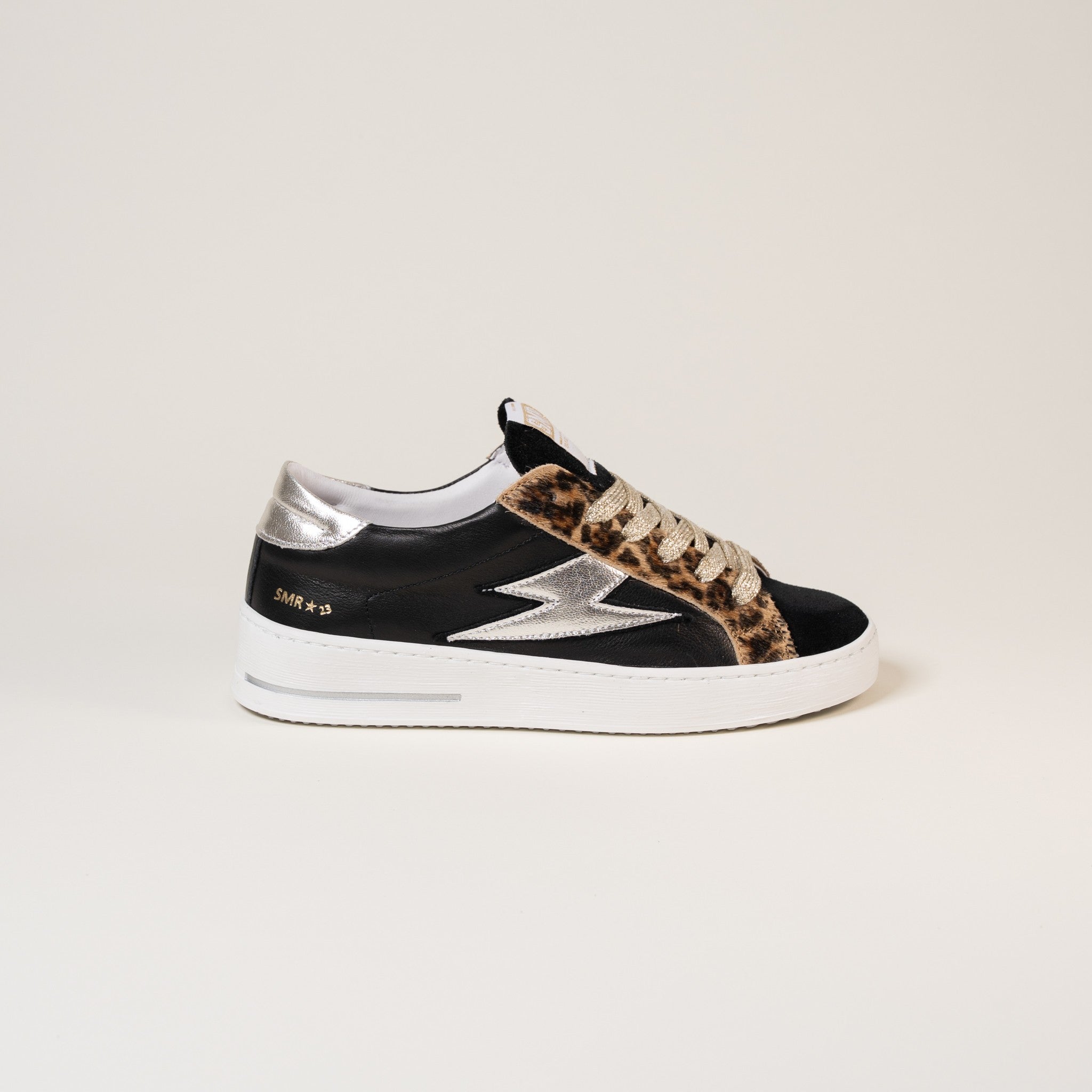 SMR Maya E189 baskets léopard noir champagne