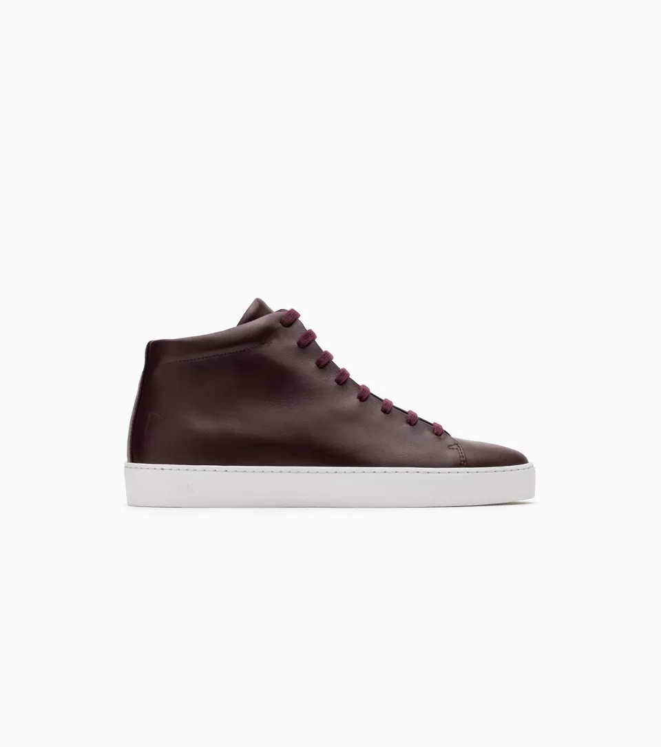 JAK Royal Hi Sneakers Montantes Cuir Bordeaux Vino