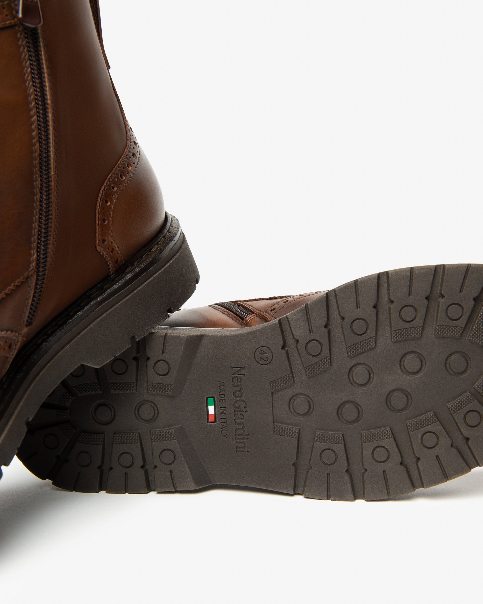 NeroGiardini Bottines boots motardes cuir homme hiver