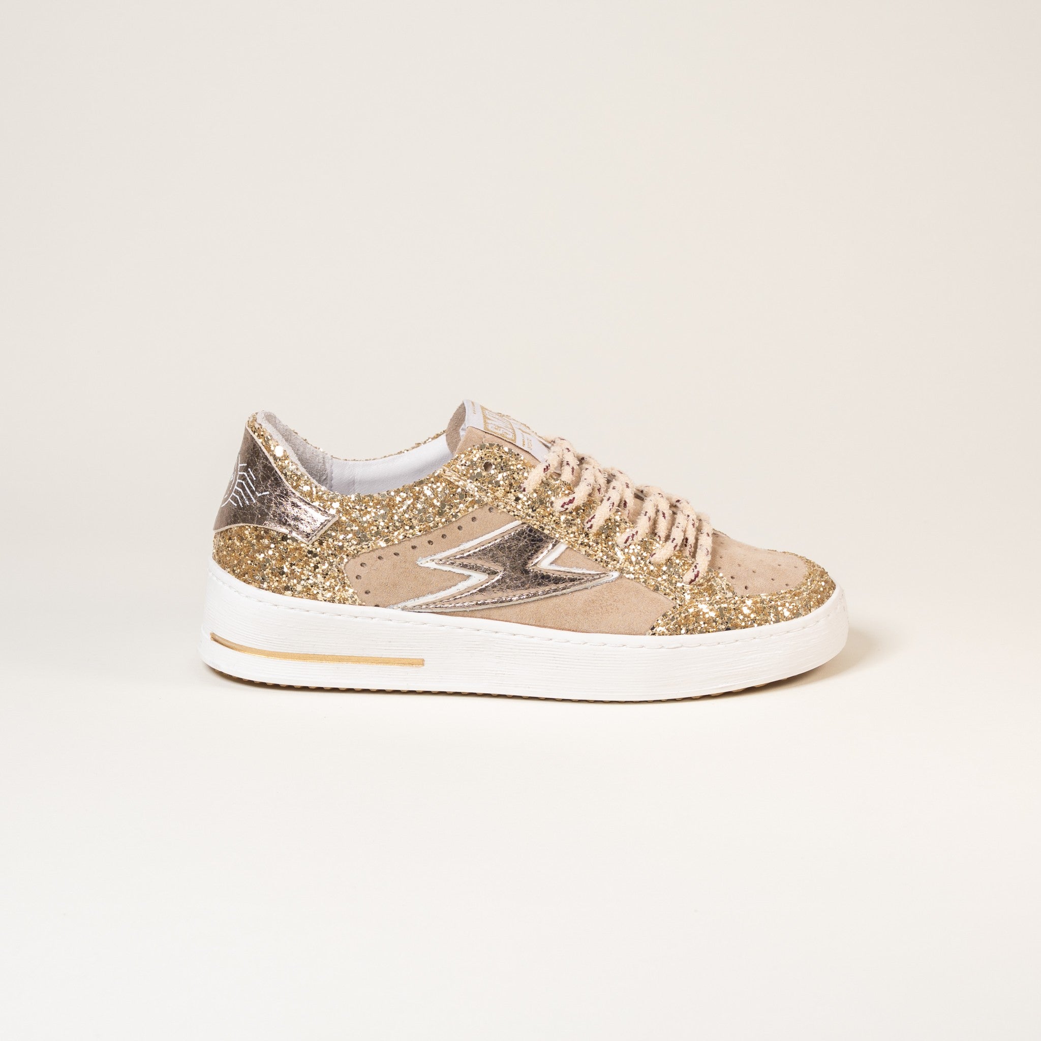 SMR Semerdjian Noubar E474 Sneakers Beige Or Glitter
