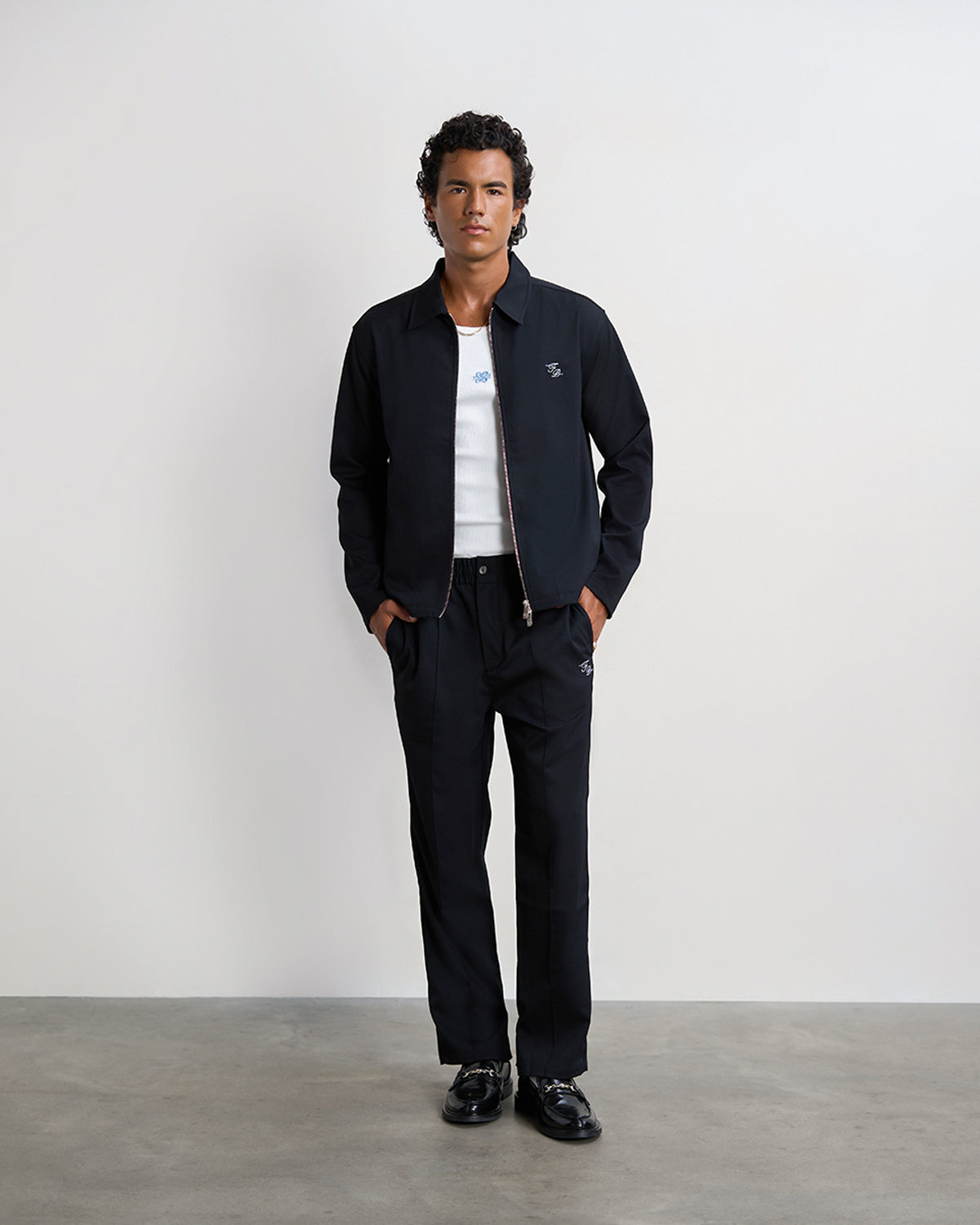 Filling Pieces Coach Jacket veste noire laine twill