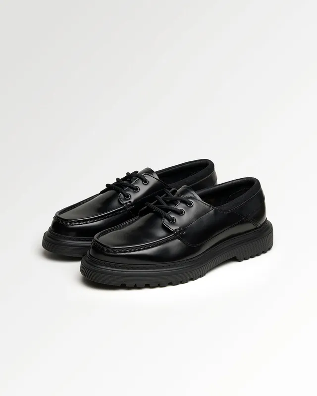 Filling Pieces Sea Tek Polido baskets cuir noir