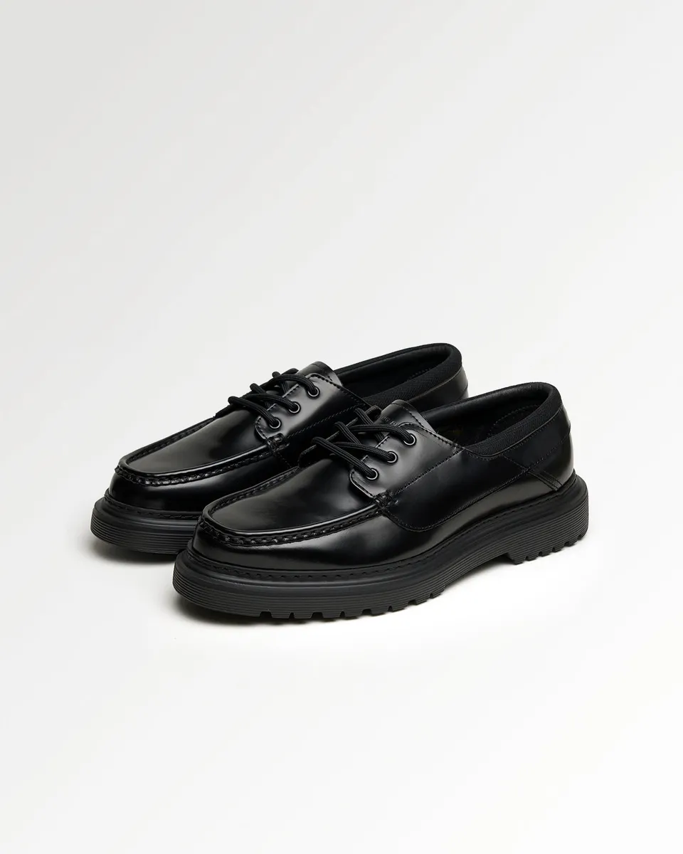 Filling Pieces Sea Tek Polido baskets cuir noir