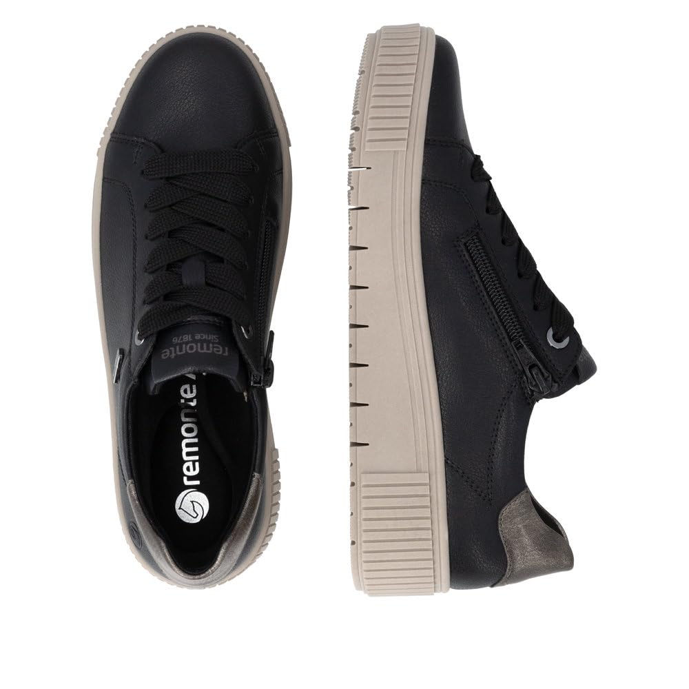 Remonte D3B00 Baskets Basses Femme Noir 39 EU Cuir
