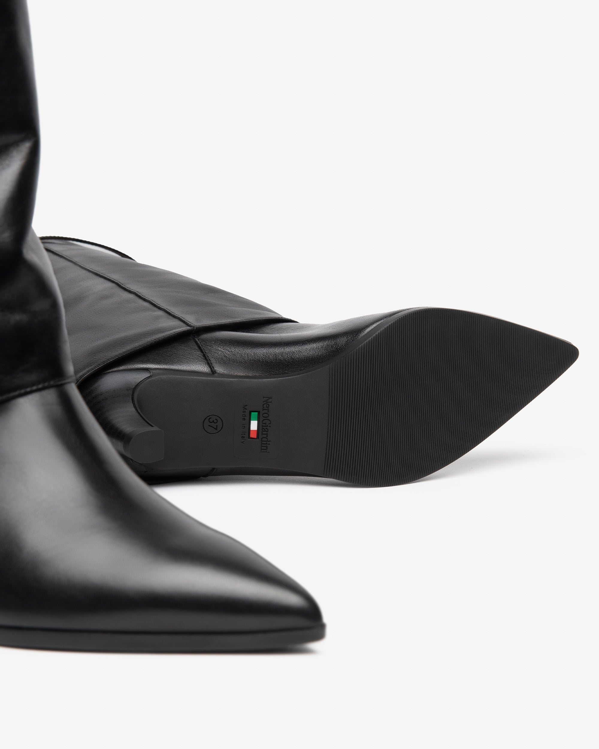 Nerogiardini Bottes Femme Cuir Revers Talon 55 mm