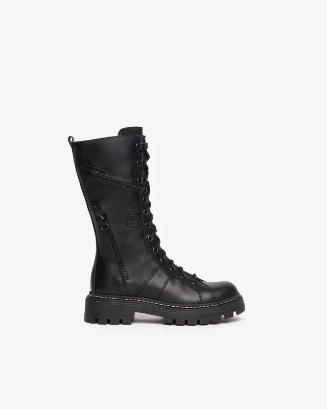 NeroGiardini Bottes Fille Cuir à Lacets Zip Confort Hiver