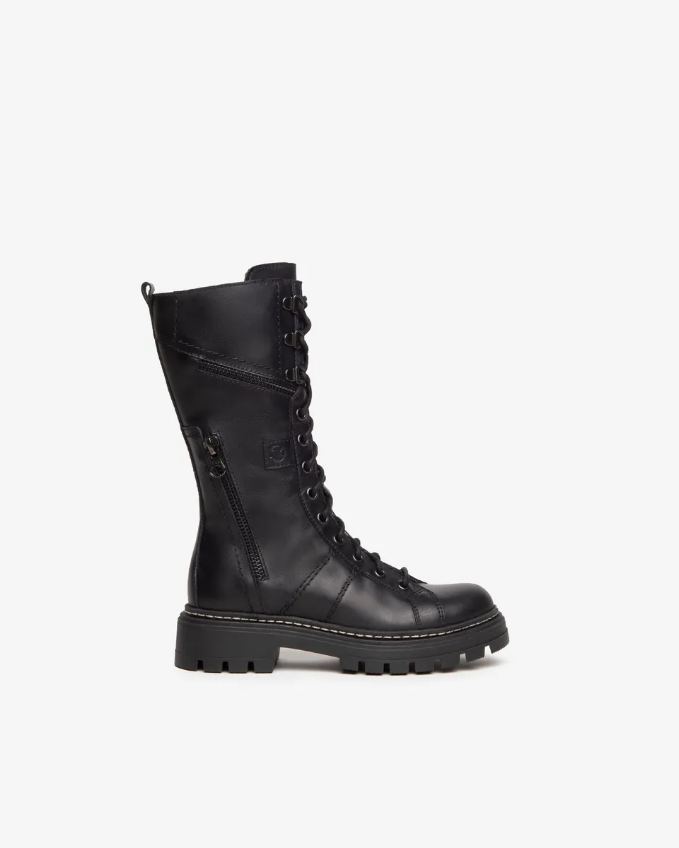 NeroGiardini Bottes Fille Cuir à Lacets Zip Confort Hiver
