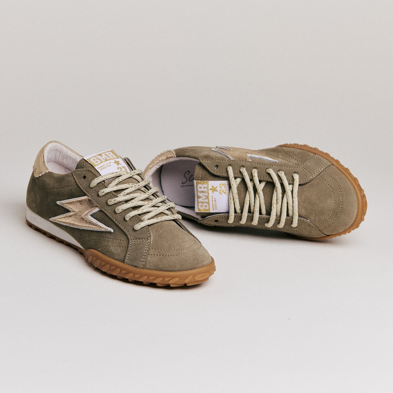 Semerdjian Mary D280 baskets daim kaki or