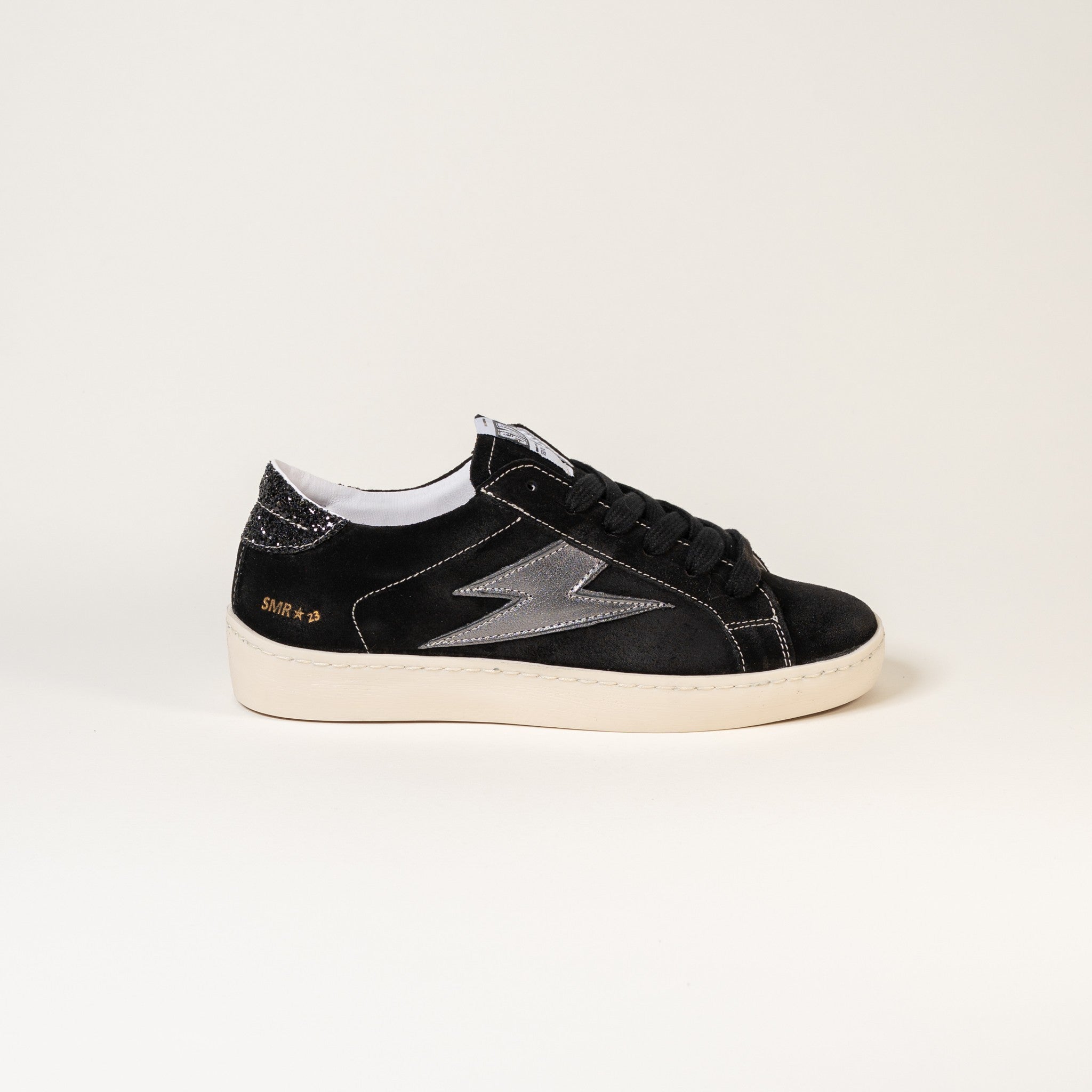 SMR Maya E162 baskets noir anthracite glitter cuir