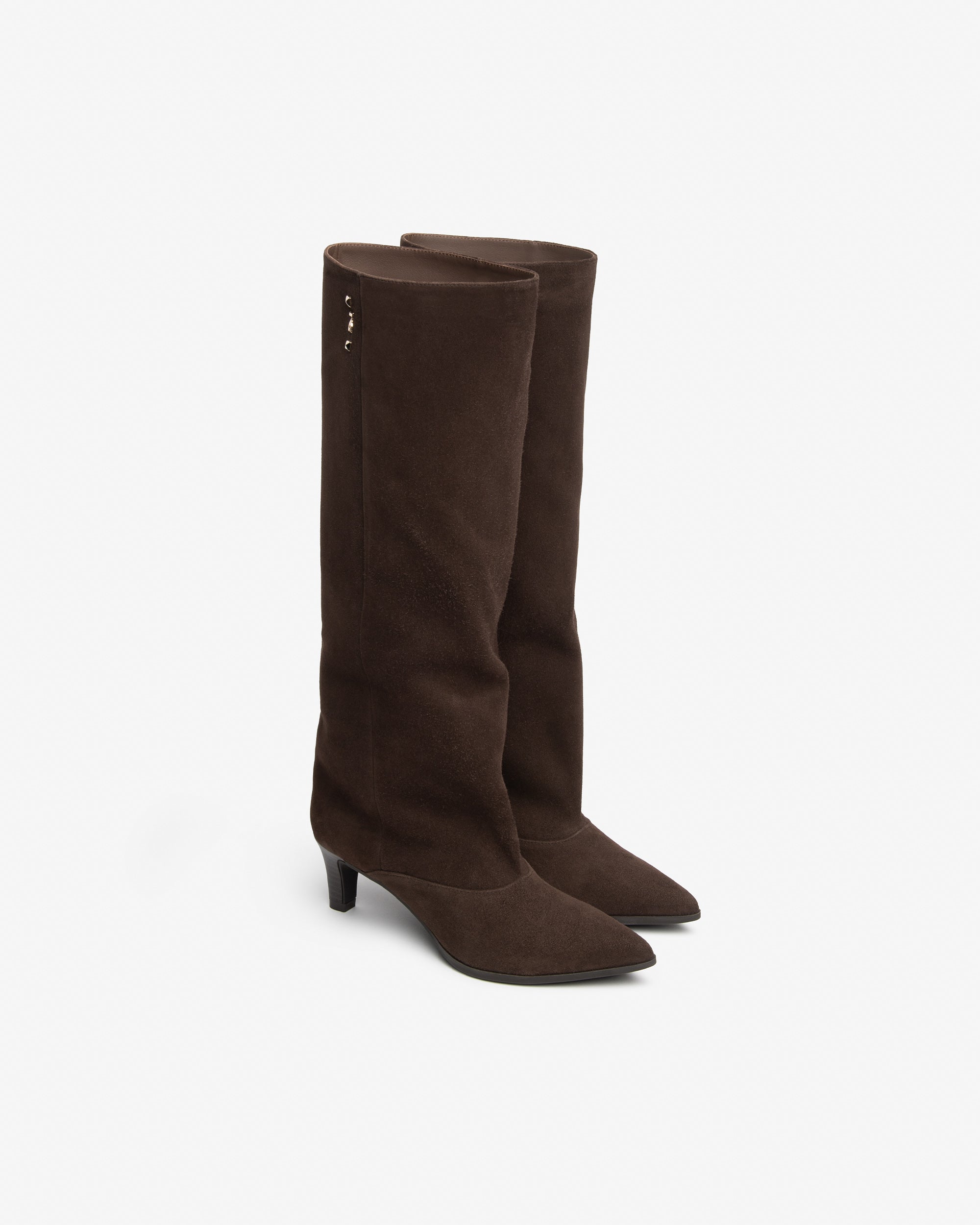 NeroGiardini Bottes Femme Daim Talon Cône 55 mm