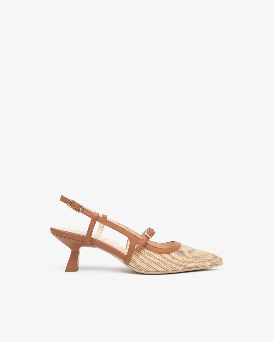 NeroGiardini Slingbacks Femme Slingbacks Cuir et Tissu