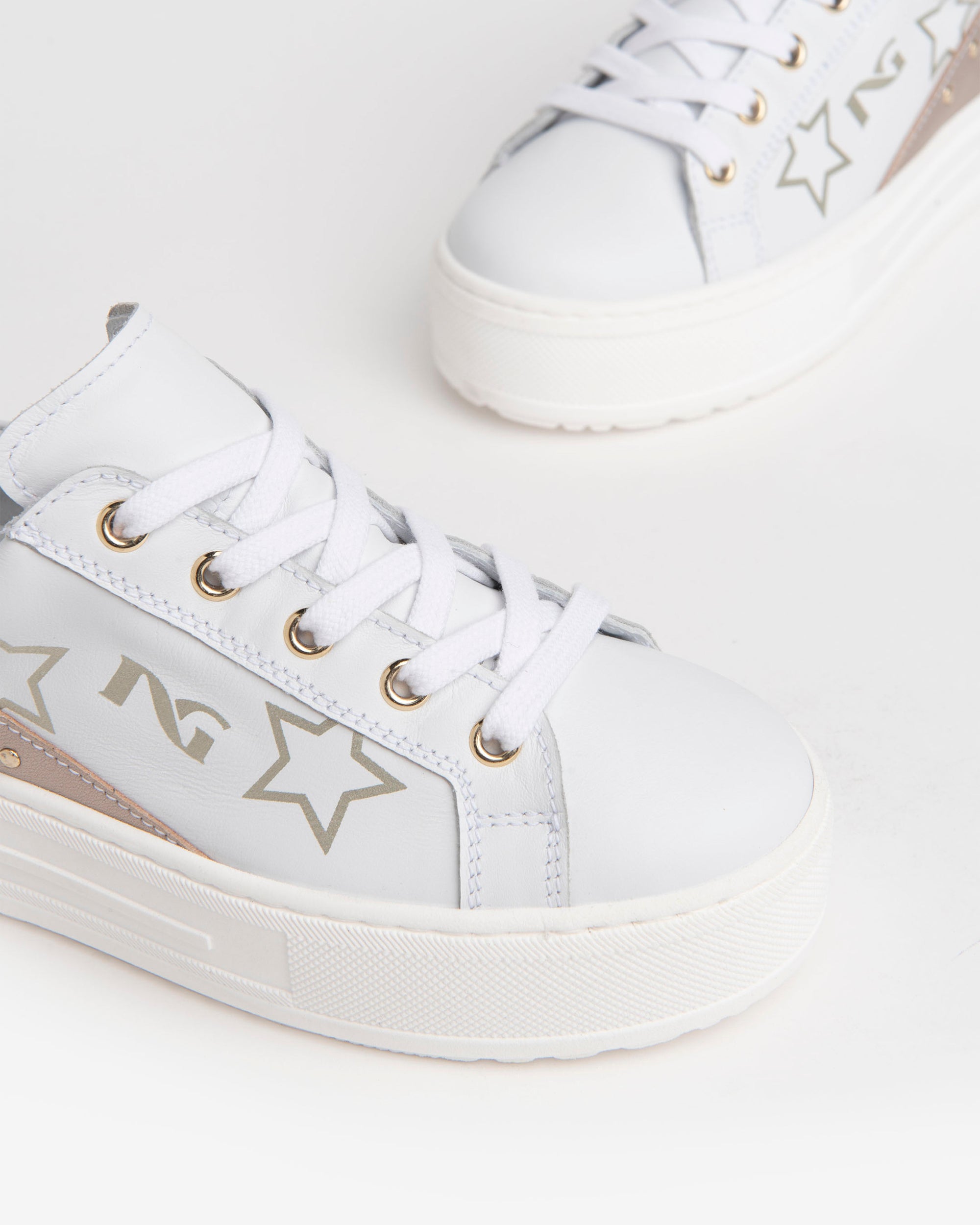 NeroGiardini Sneakers teens fille cuir lamé zip