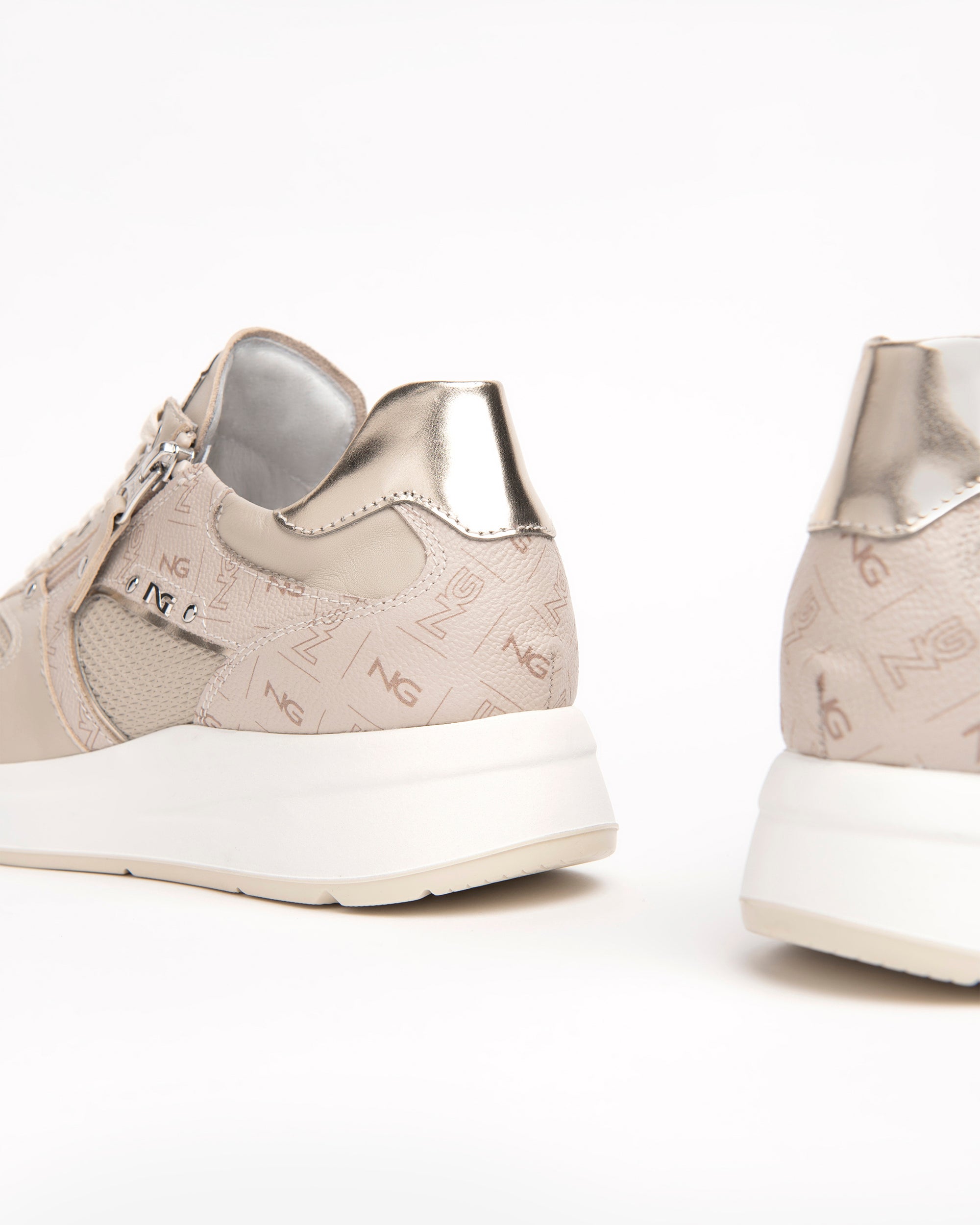 NeroGiardini Sneakers Femme Cuir Zip Semelle 3,5 cm