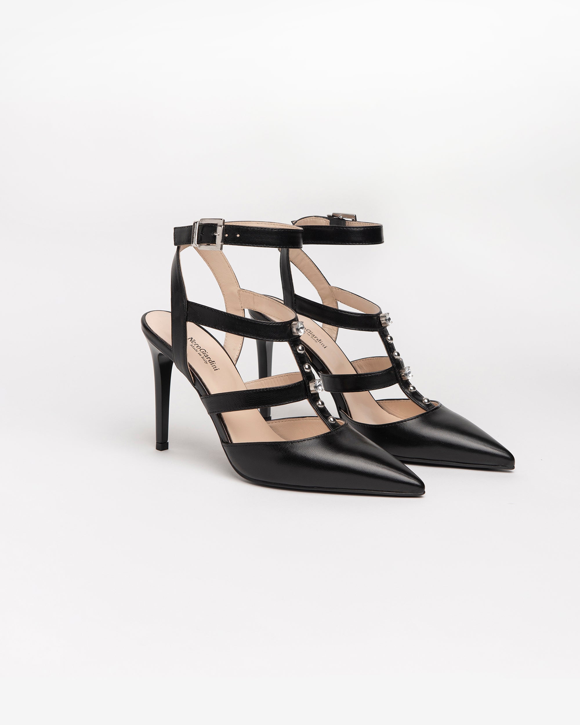 NeroGiardini Escarpins Femme Nappa Strass Talon 9,5cm