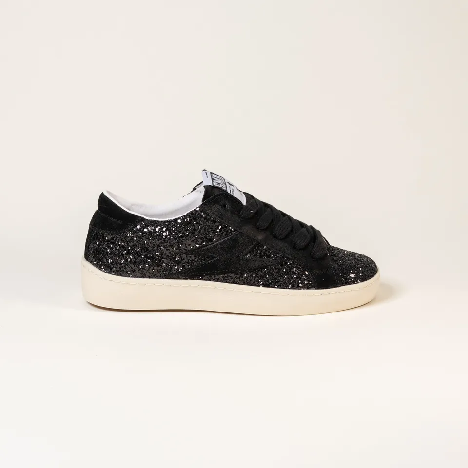 SMR Semerdjian Maya E177 baskets noir glitter cuir