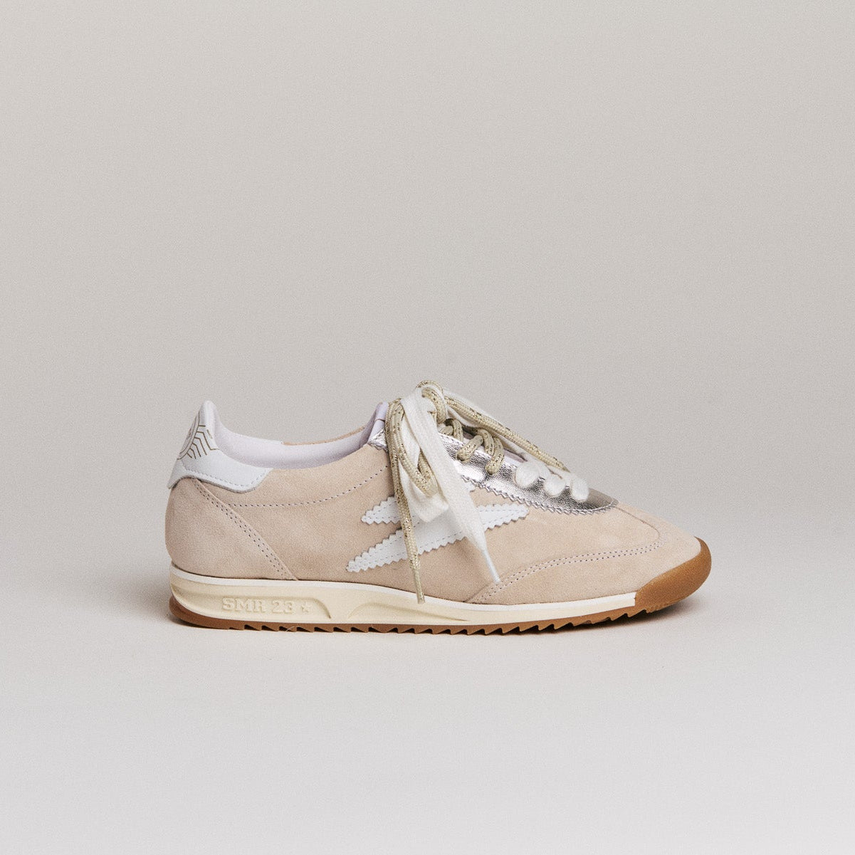 SMR Baskets Joyce D617 daim beige blanc