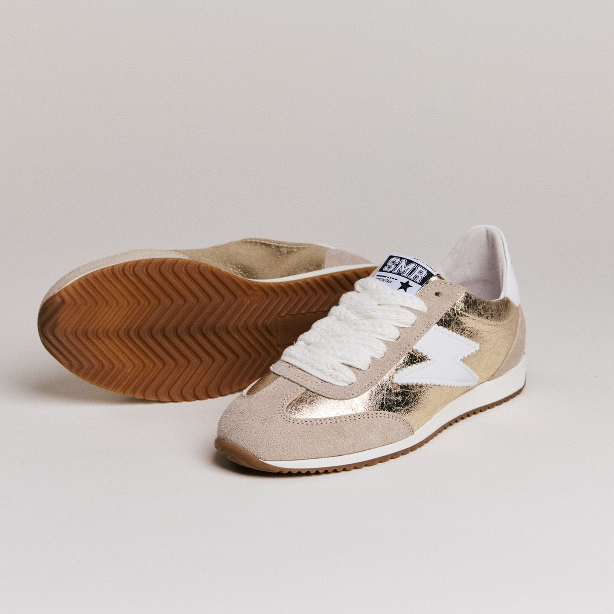 SMR Semerdjian June D485 baskets or cuir metallise