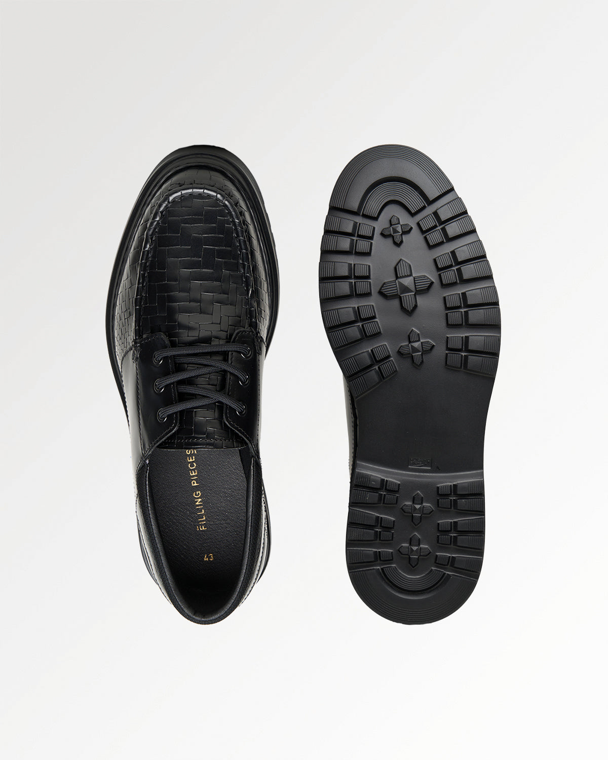 Filling Pieces Sea Tek Woven Twist baskets Black cuir