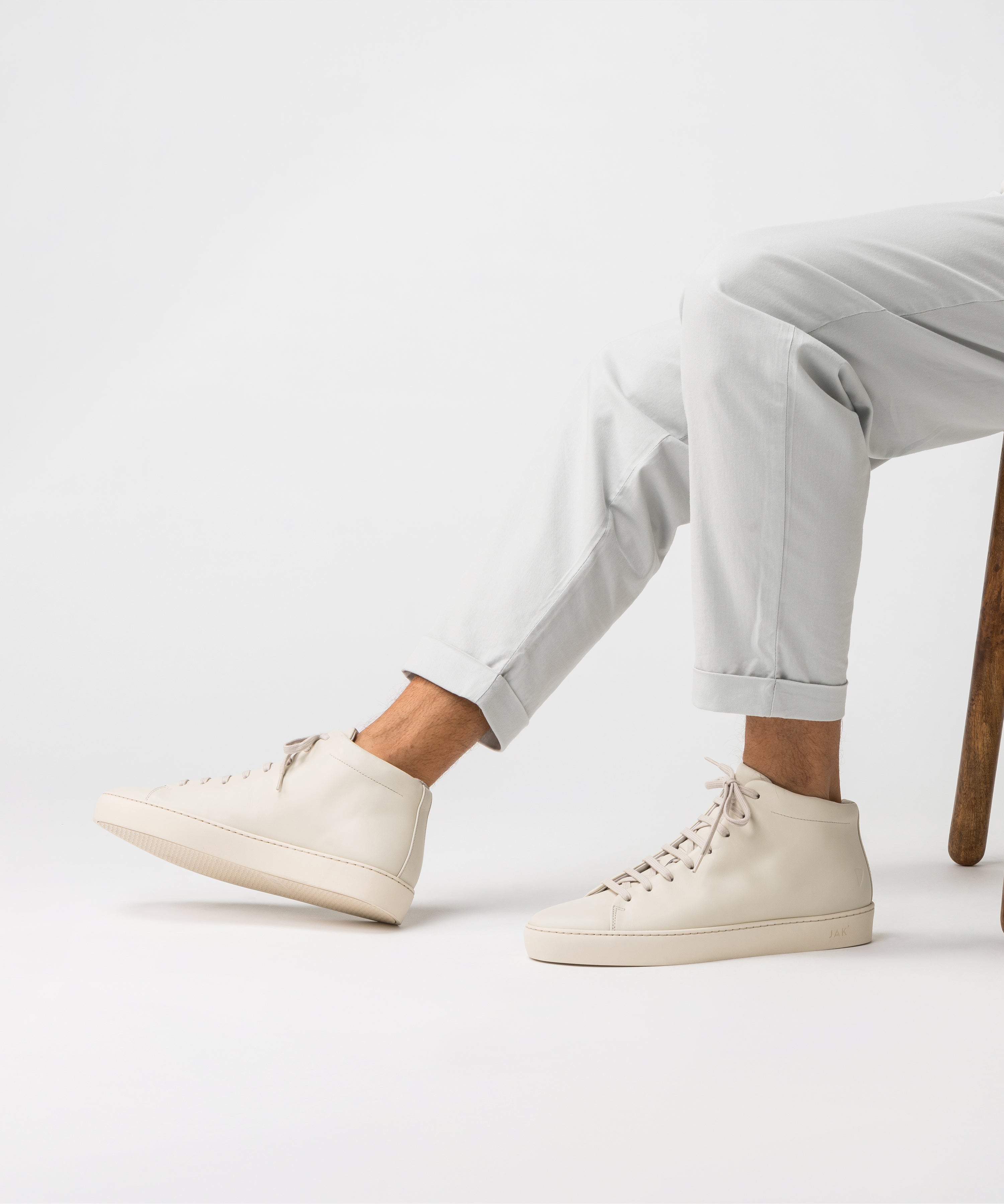 JAK Royal Hi Sneakers Montantes Cuir Dust Beige