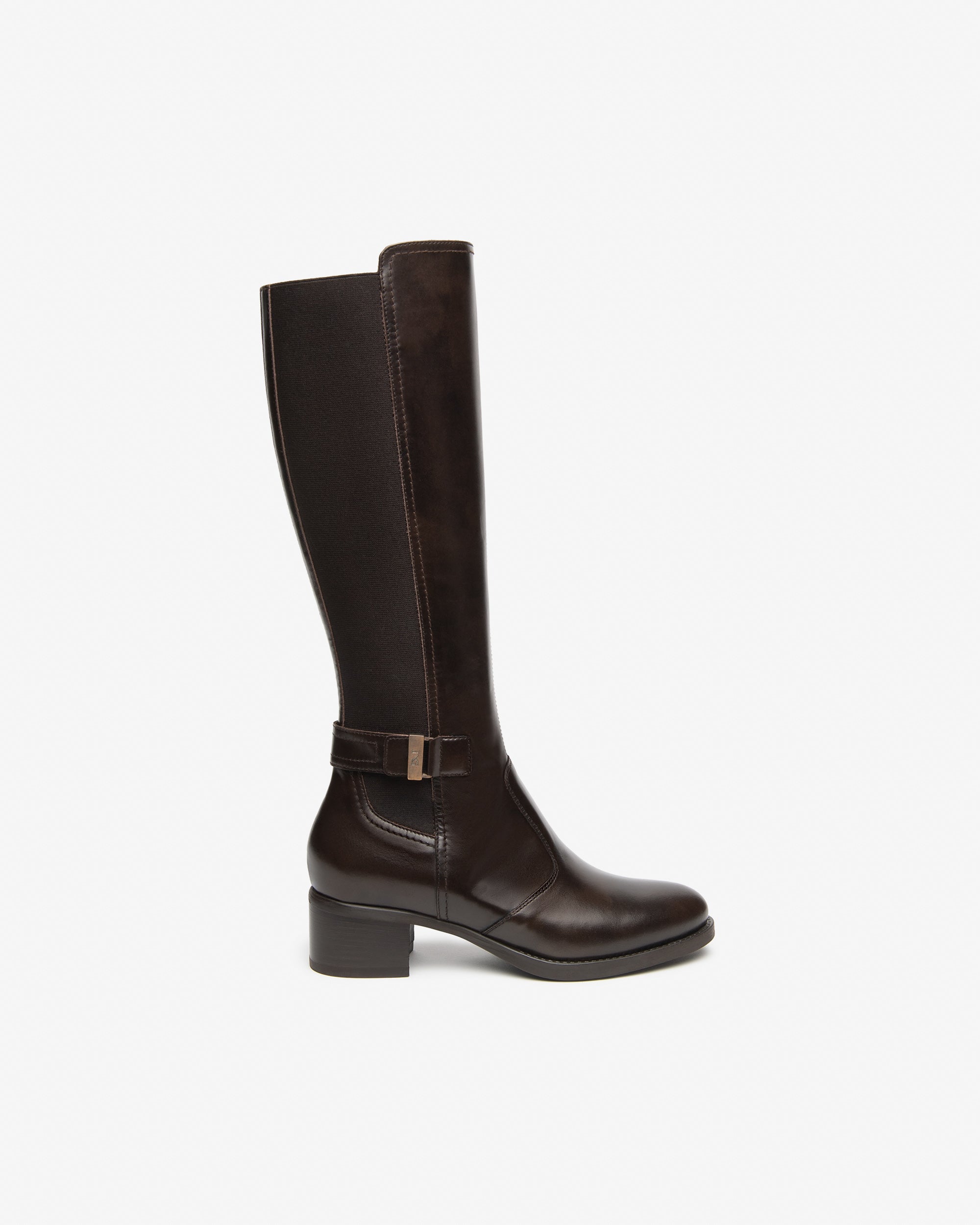 NeroGiardini Bottes Femme Cuir et Tissu Talon 40 mm