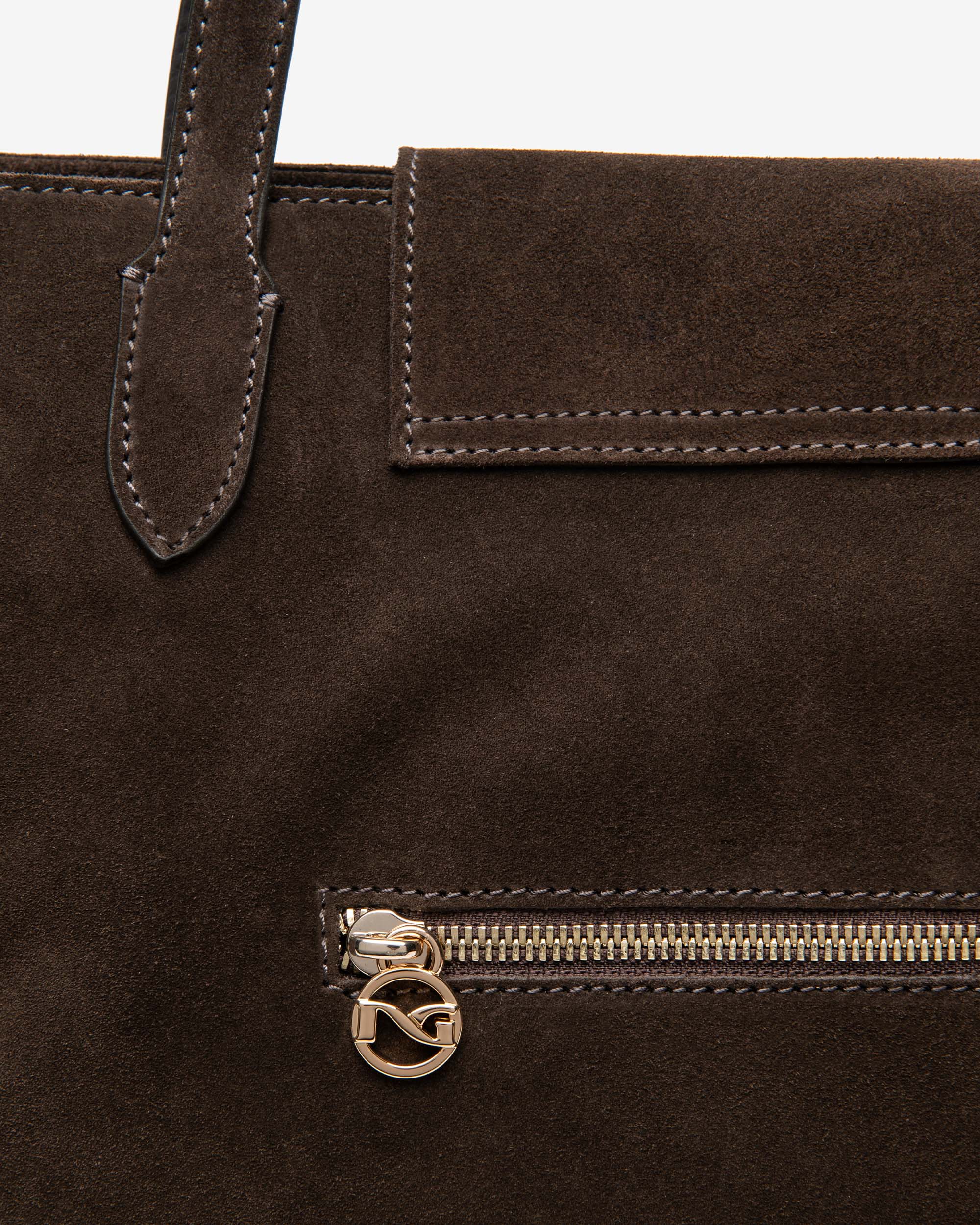 NeroGiardini Tote Bag Femme en Cuir daim zippé