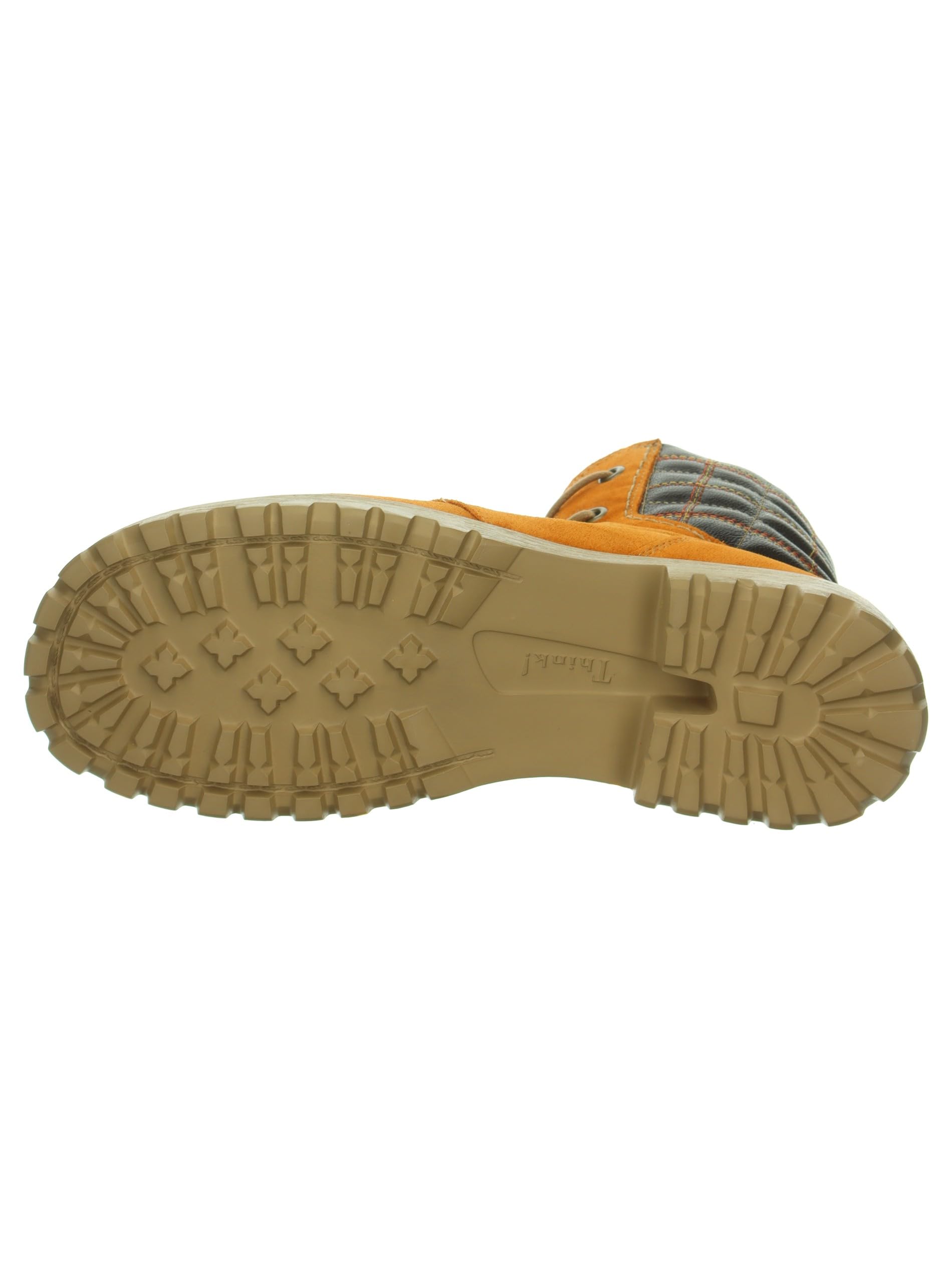 Think Trento bottine femme ocre combi textile fourrure