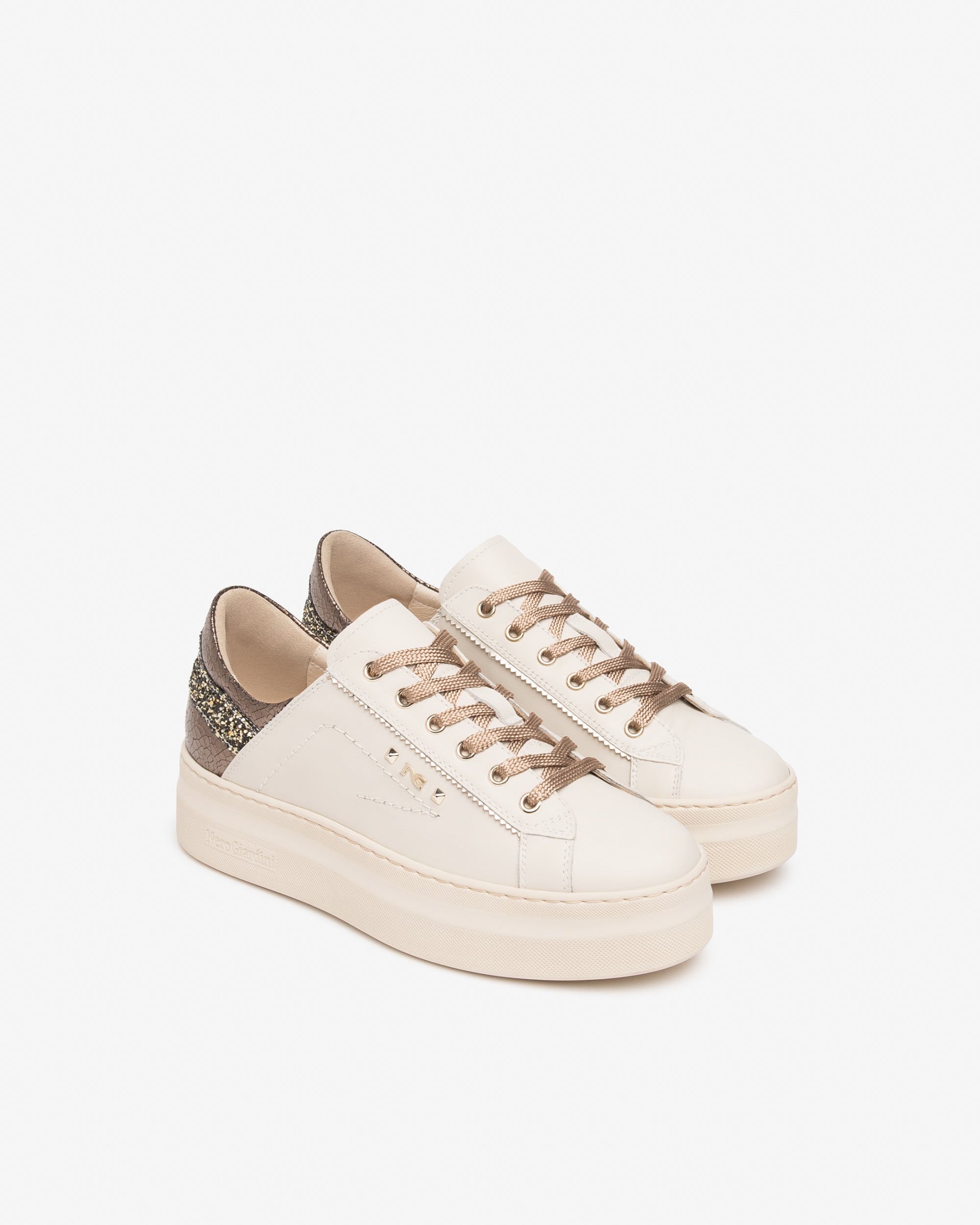 NeroGiardini Sneakers Baskets Femme Cuir Plateforme 45mm