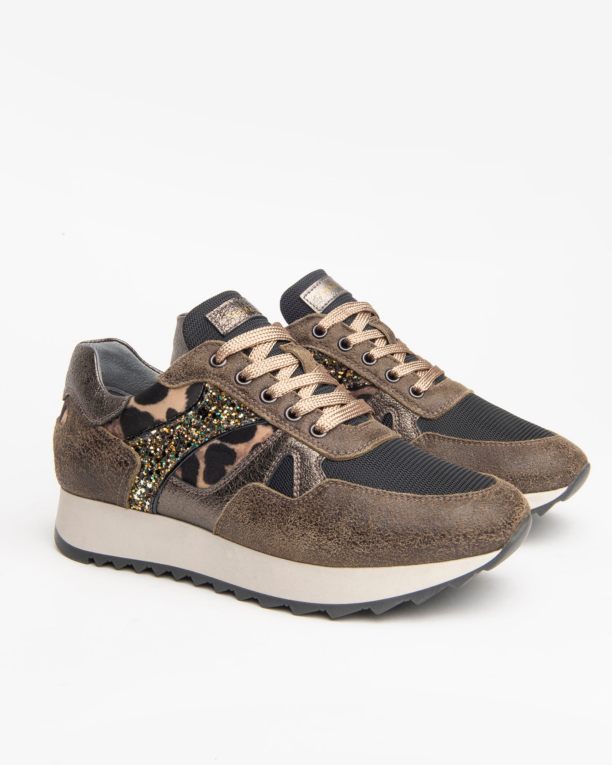 NeroGiardini Sneakers Femme Velours Vernis Animalier