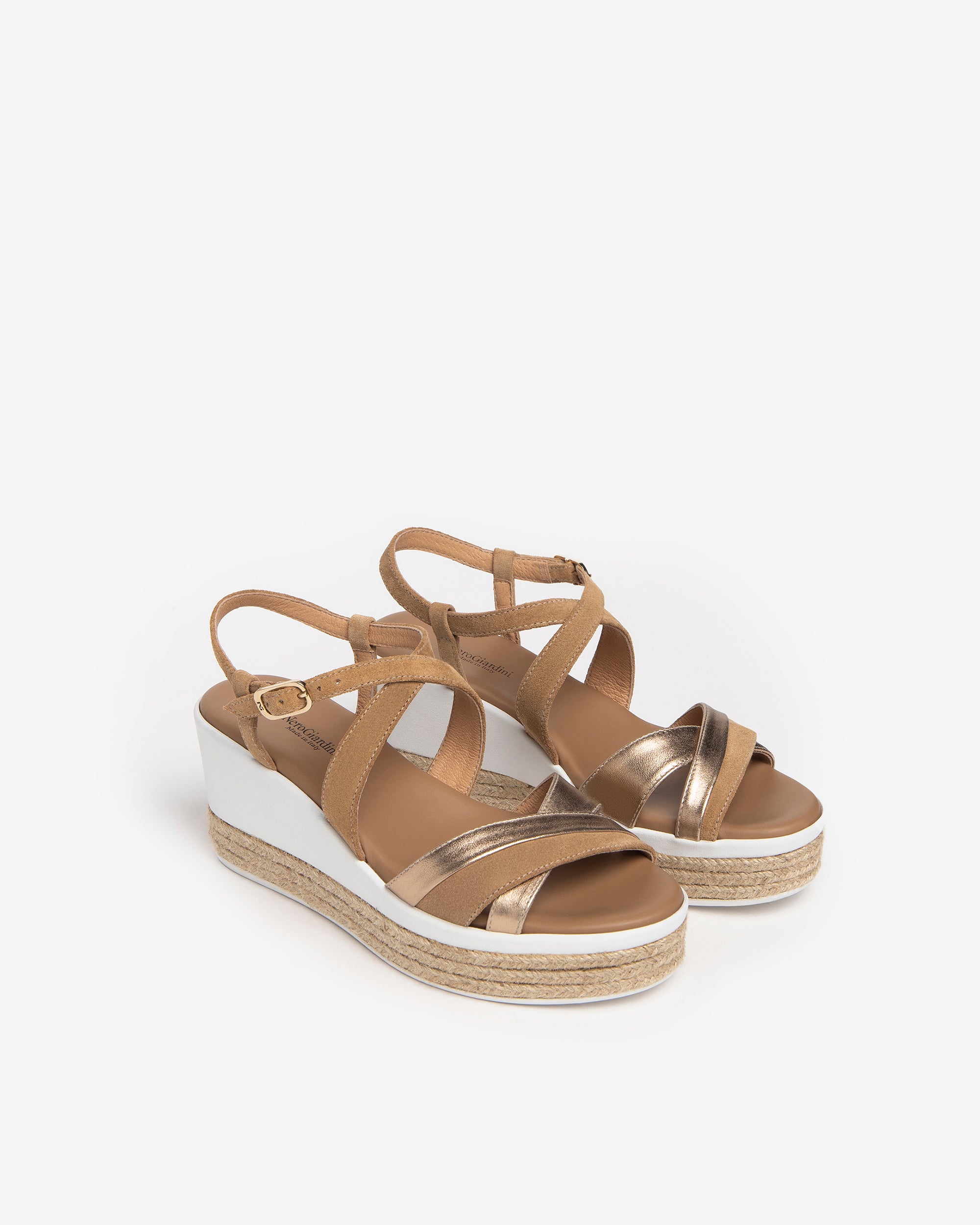 NeroGiardini Sandales Femme Cuir et Daim Italie