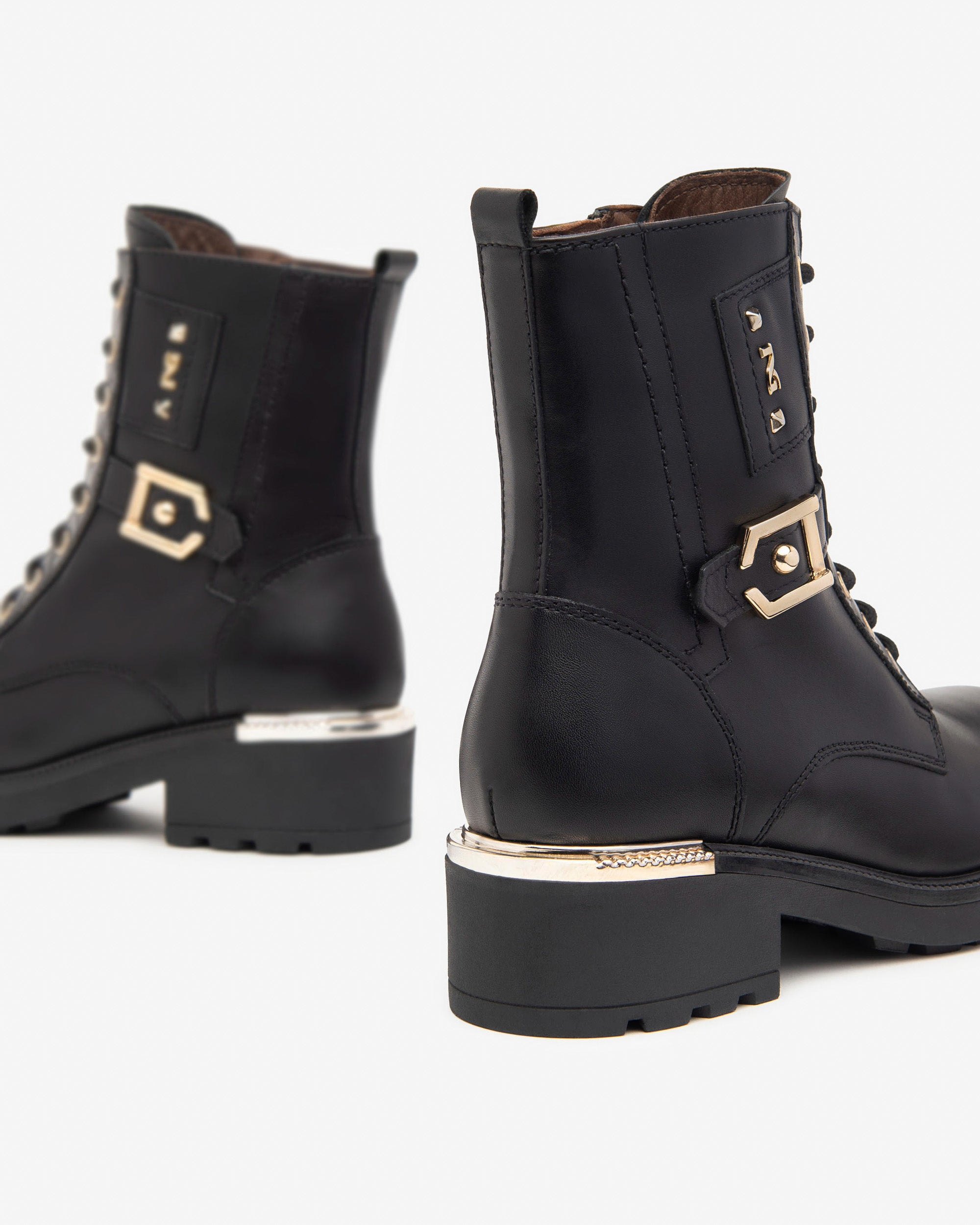 NeroGiardini Bottines bottines motardes femme en cuir hiver
