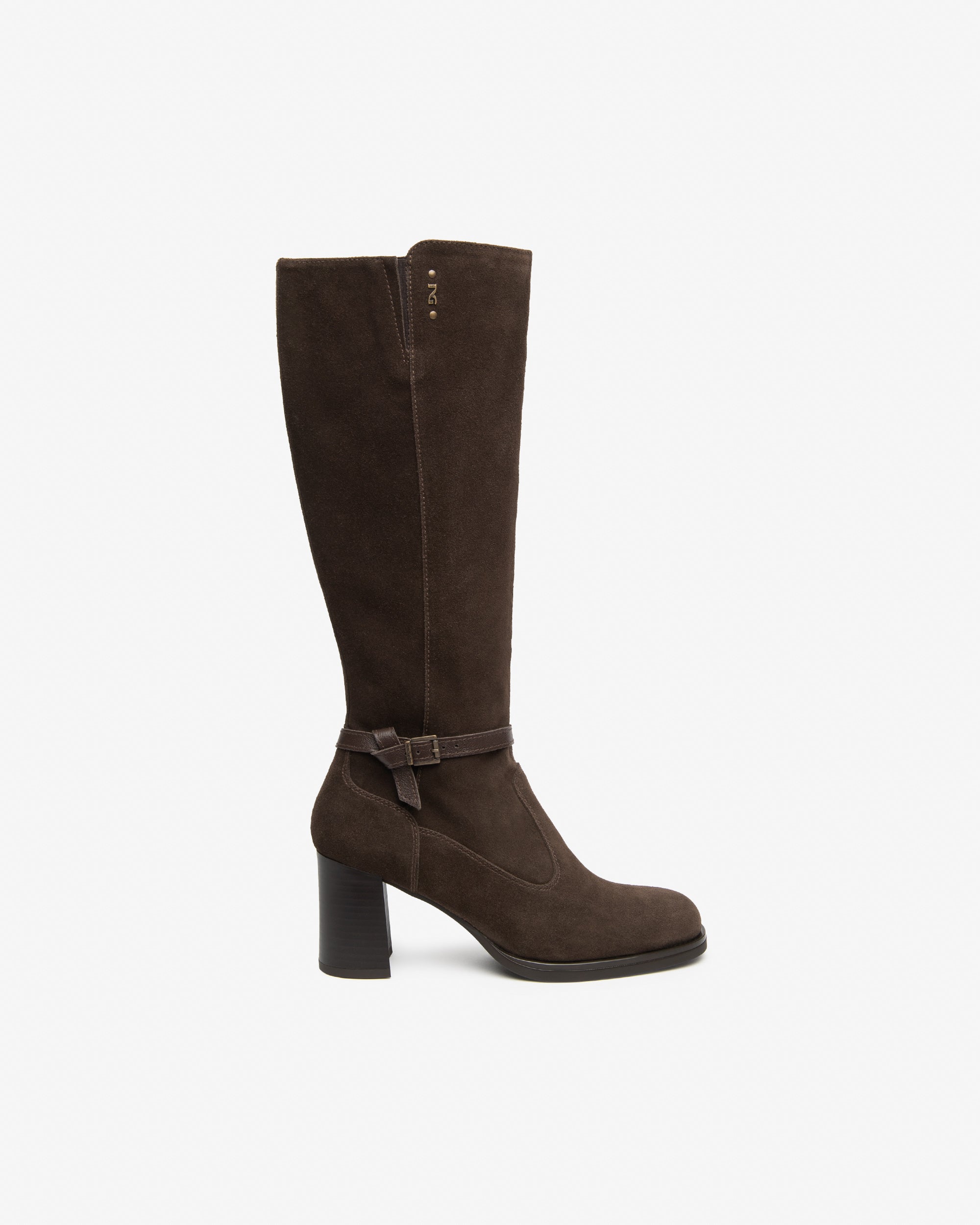 NeroGiardini Bottes Femme Daim Talon Bloc 75 mm 35-41
