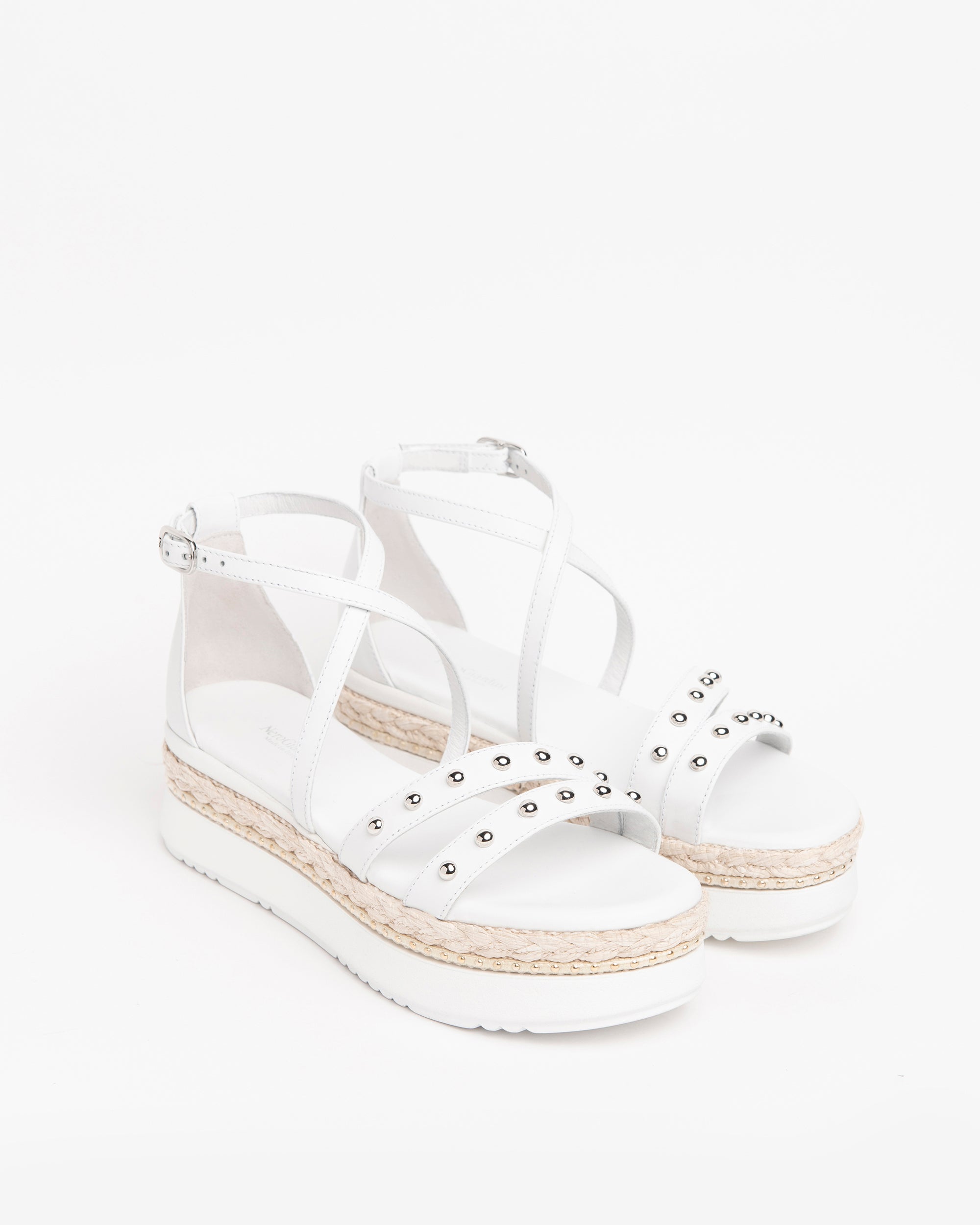 Nerogiardini Sandales femme cuir plateforme 5 cm clous