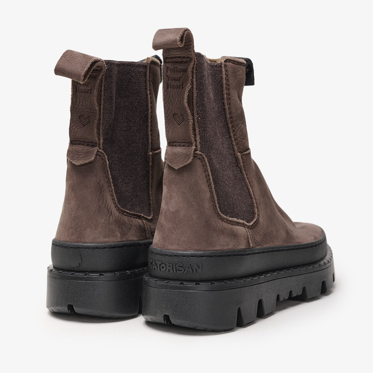 Satorisan Unalome Elastics boots cuir Dark Brown
