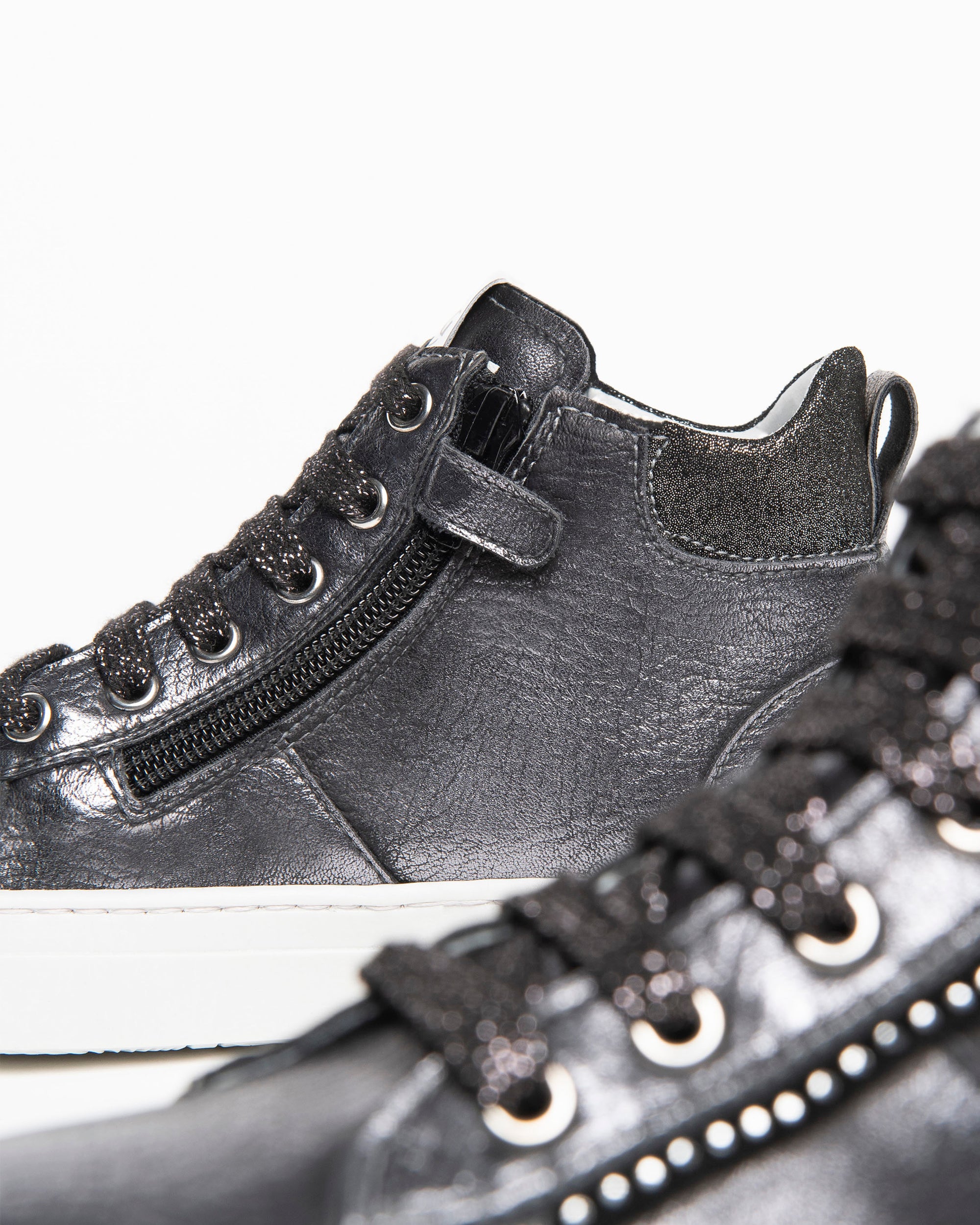 NeroGiardini Sneakers Fille Montantes Cuir Strass