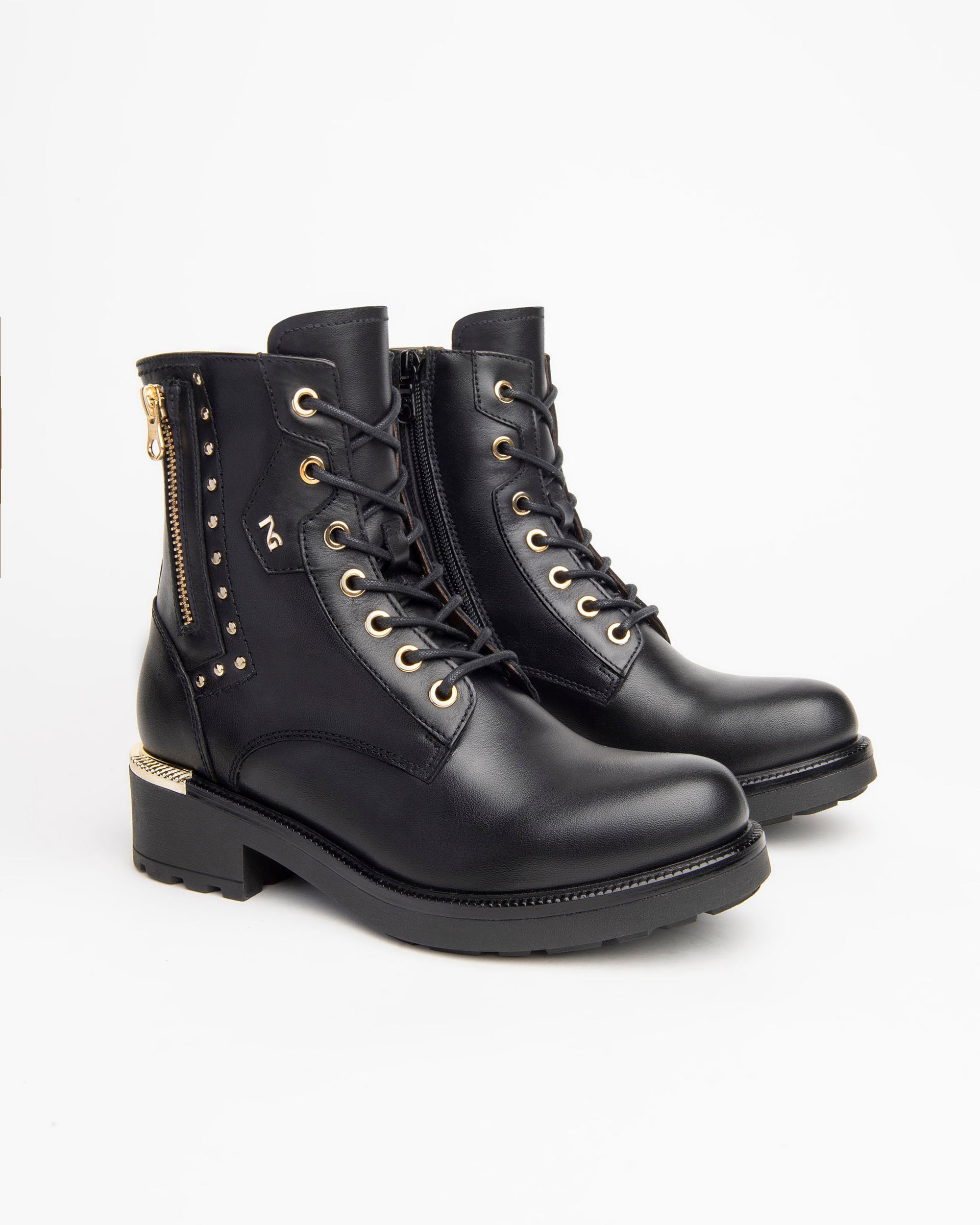 NeroGiardini Bottines Femme Cuir Lacets Talon 4cm