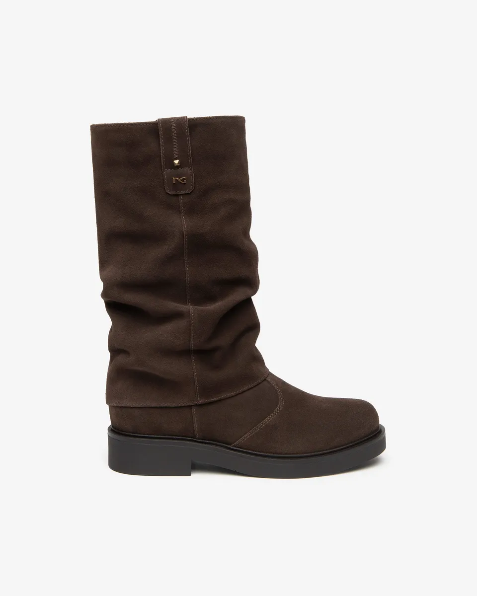 NeroGiardini Bottes Femme Cuir Velours Biker 35 mm