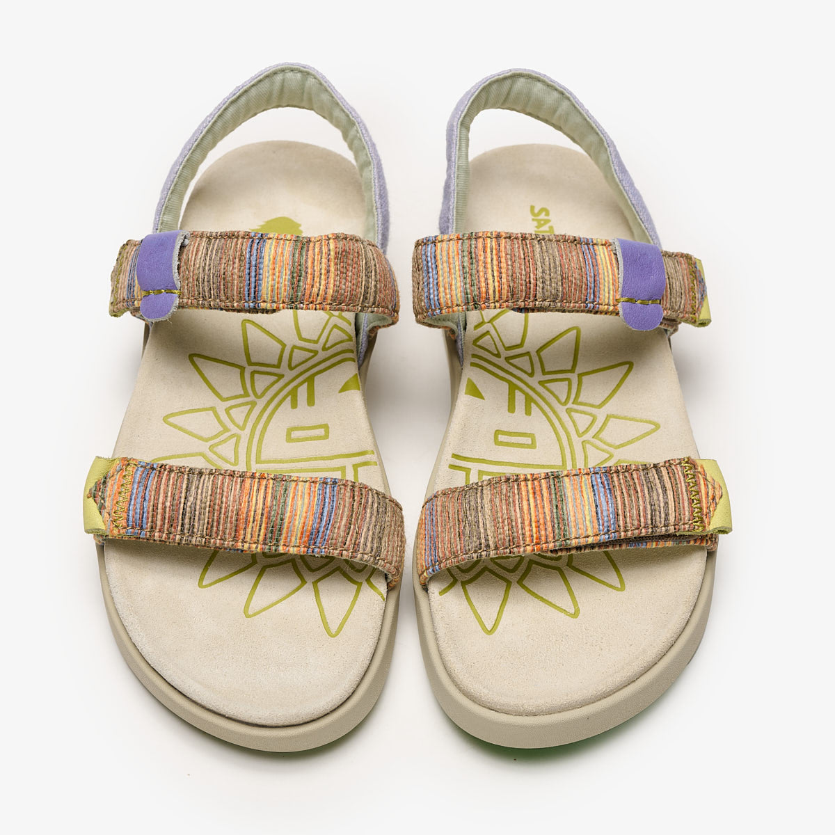 Satorisan Kona Raffia sandales Etnico textile femme