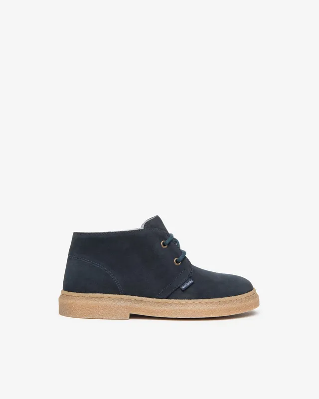 NeroGiardini Bottes Garçon Cuir Velours Desert Lacets