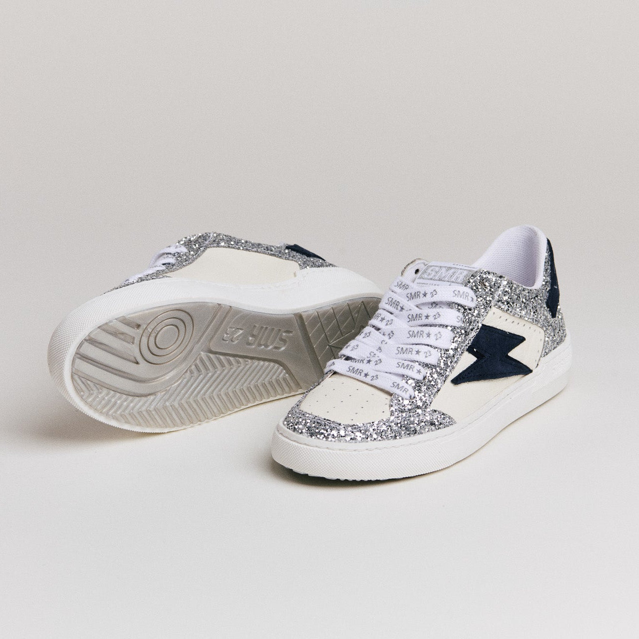 Semerdjian Noubar D605 baskets panna bleu cuir