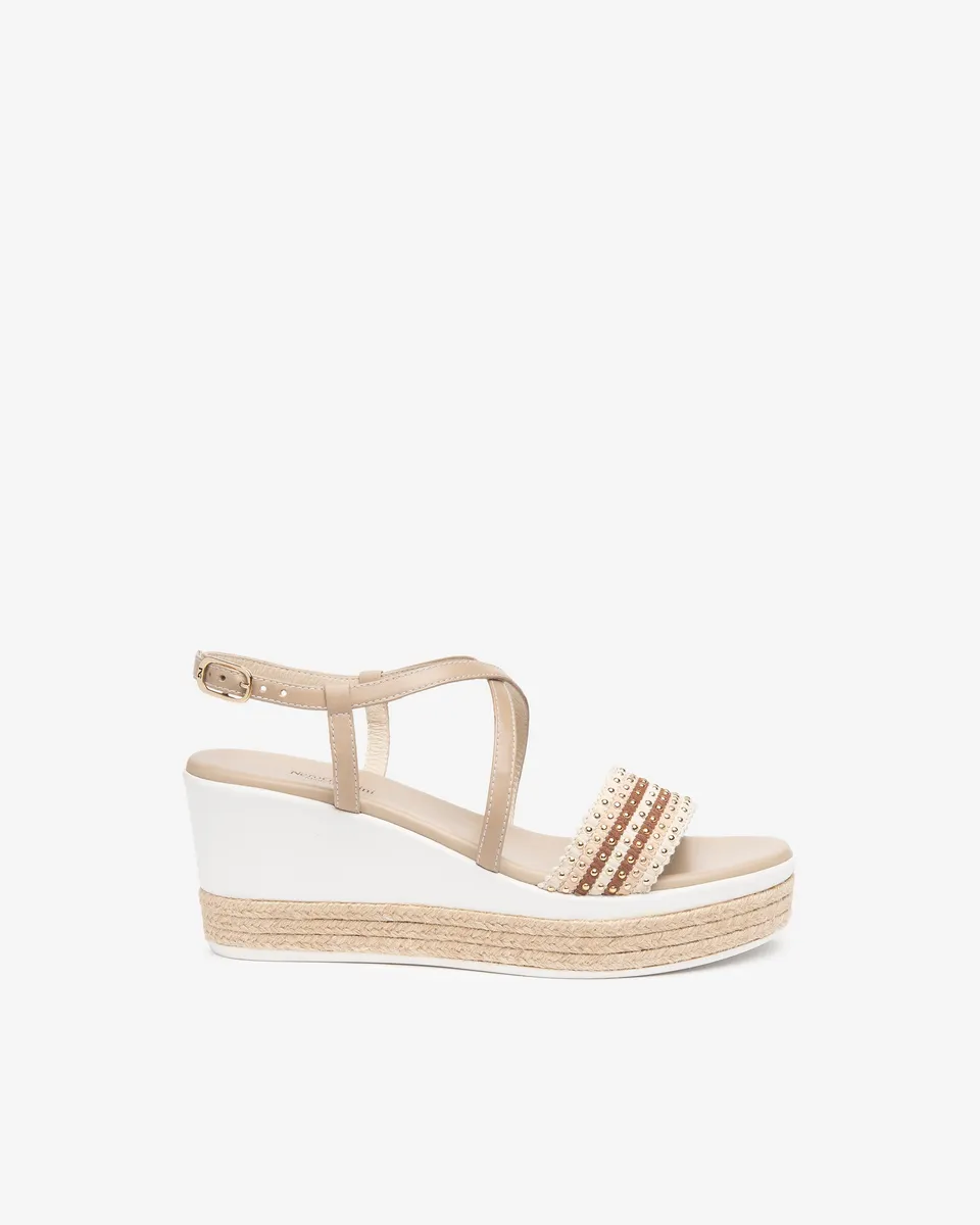 NeroGiardini Sandales Femme Cuir Compensées 7 cm