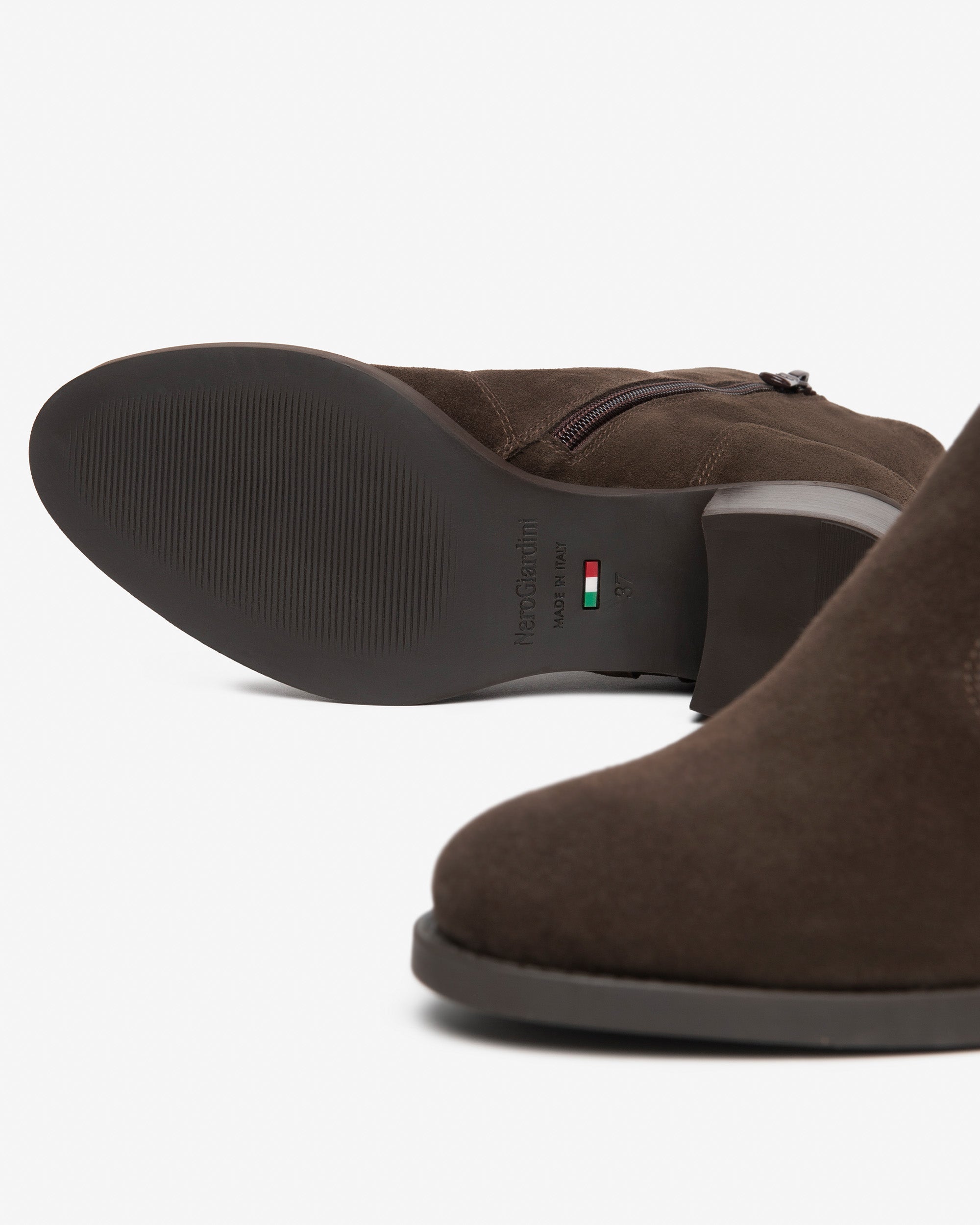Nerogiardini Bottines Femme Cuir Velours 35-41 Talon 40mm