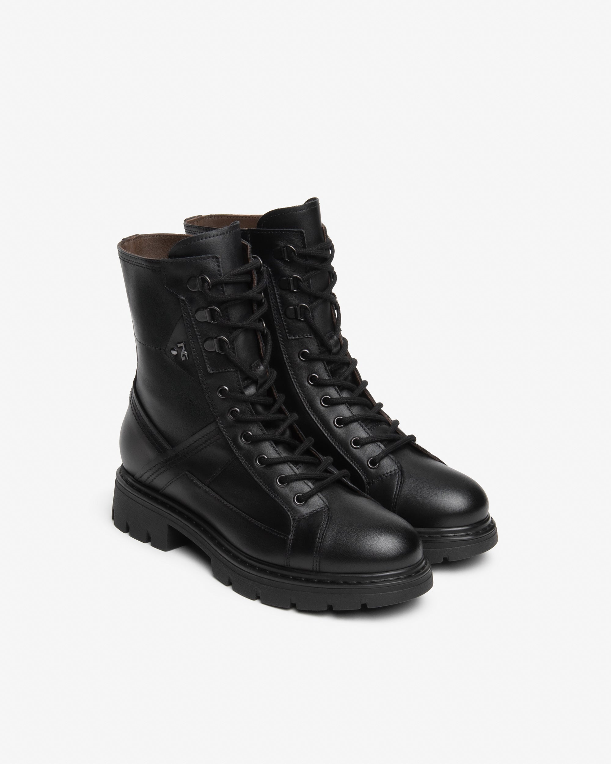 NeroGiardini Bottines Motardes Femme Cuir Talon Bloc