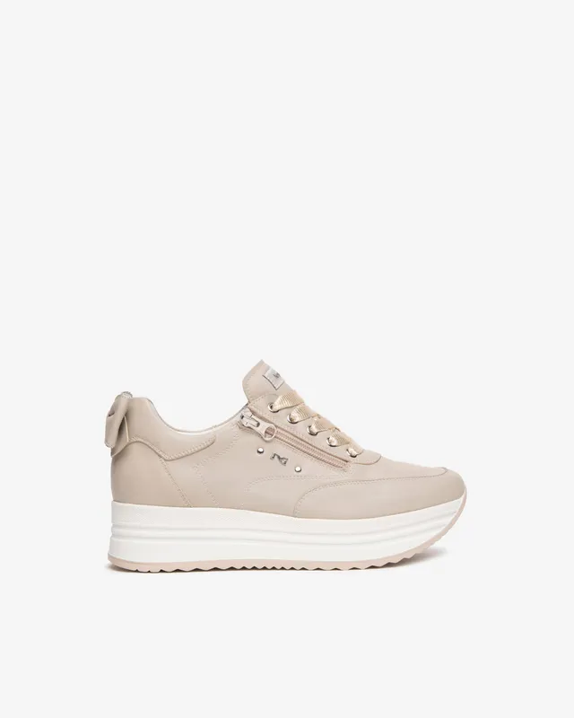 NeroGiardini Sneakers Cuir Nœud Plateforme 4,5 cm 38