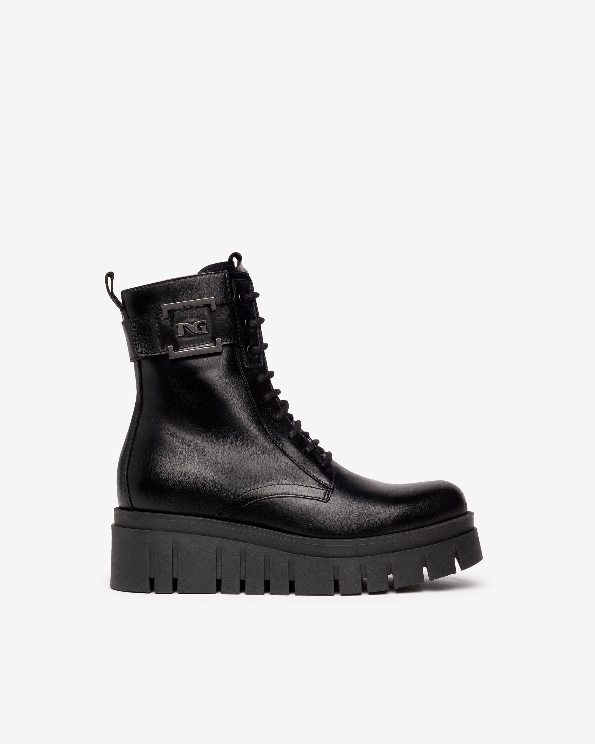 NeroGiardini Bottines Femme Cuir Combat Boots Italie