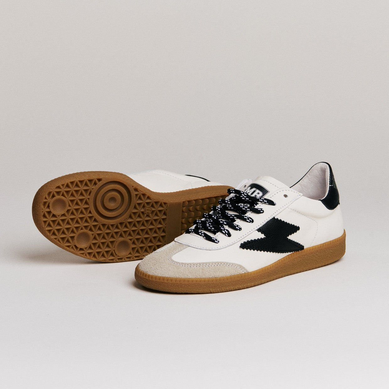 SMR Emily D332 baskets cuir blanc noir daim