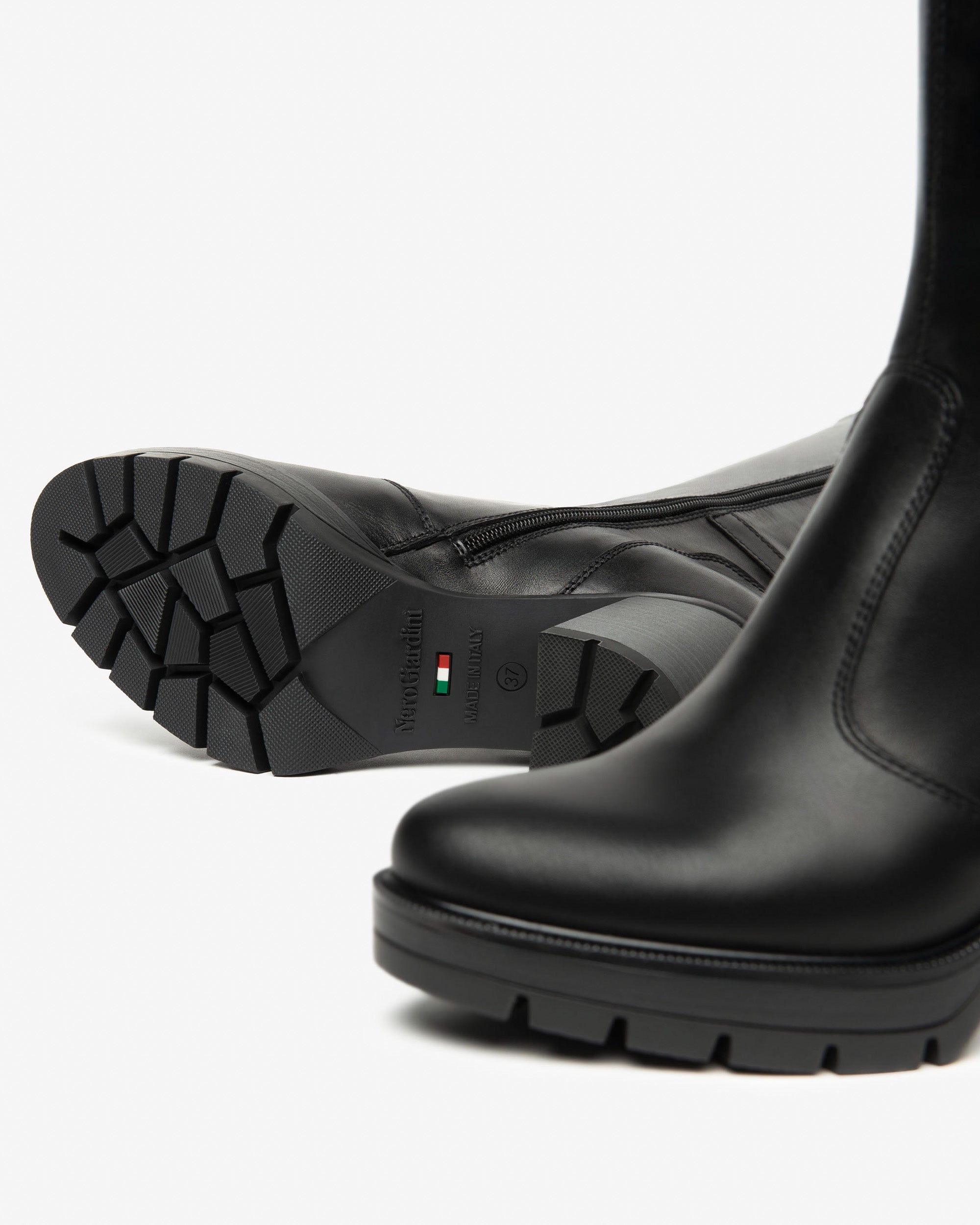 NeroGiardini Bottes Femme en Cuir Automne Hiver