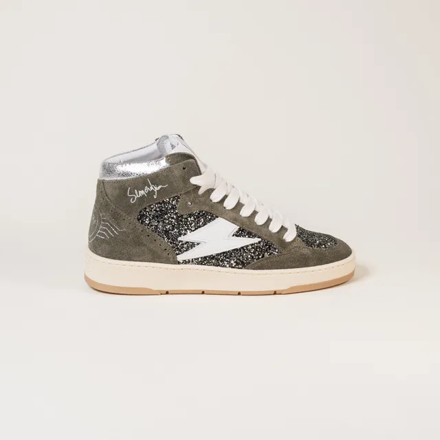 SMR Braga C227 baskets kaki et argent
