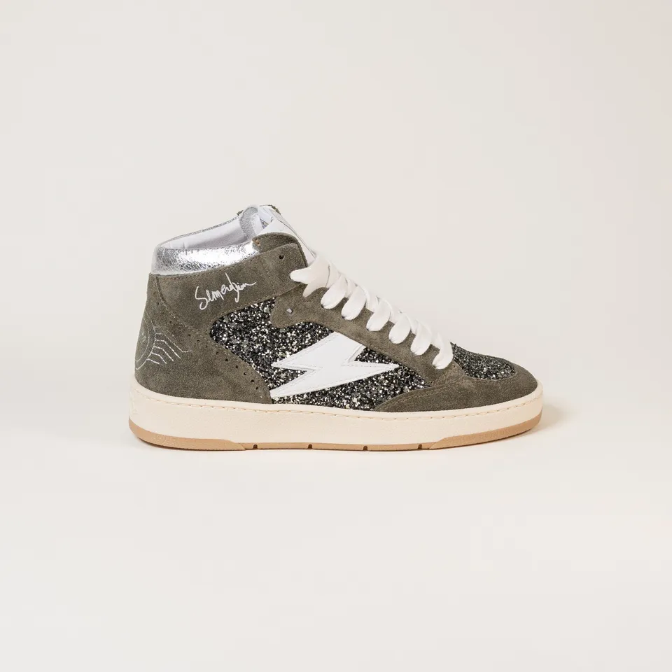 SMR Braga C227 baskets kaki et argent
